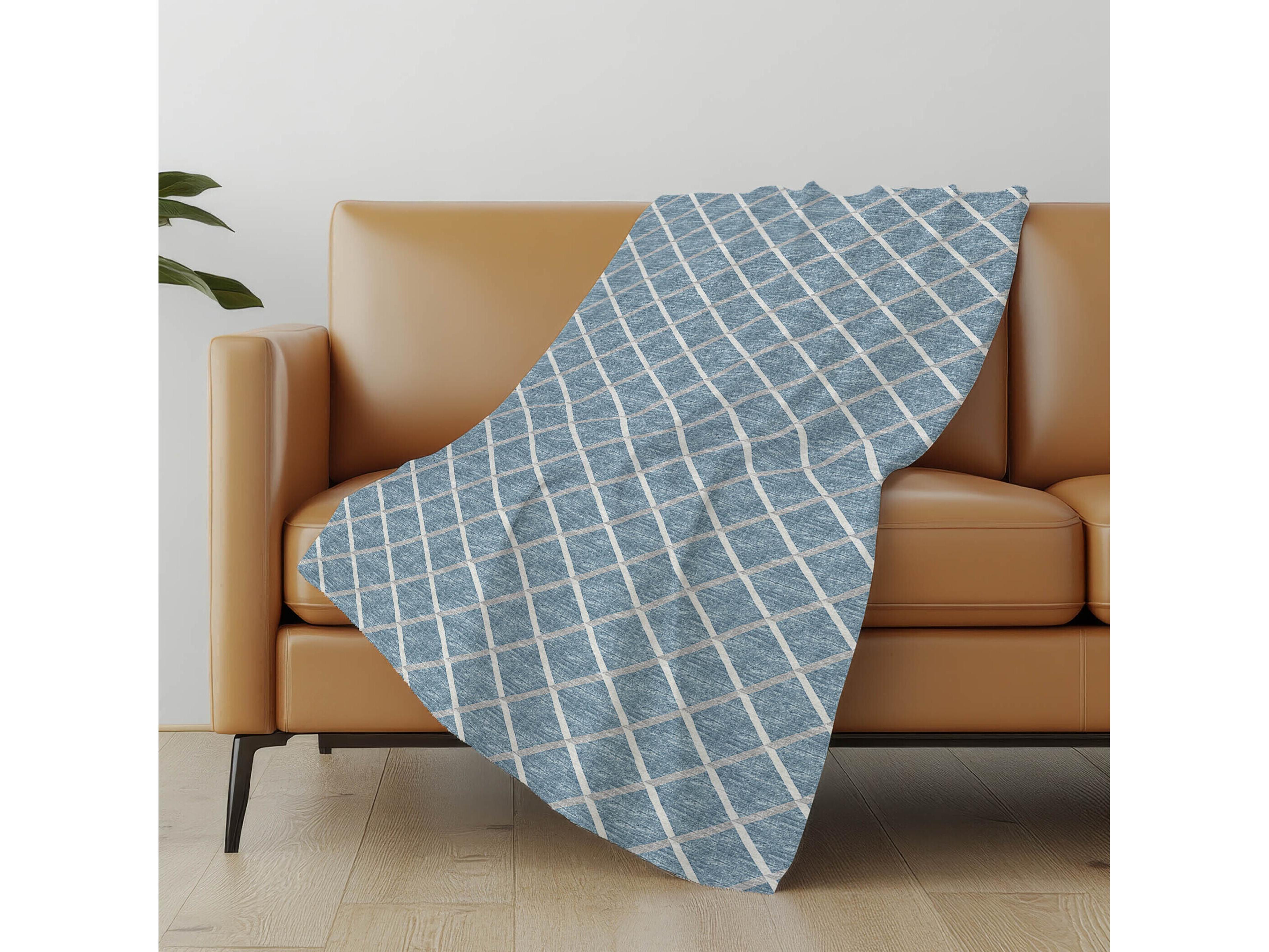 Dalyn Sherpa Blue Polyester Throw