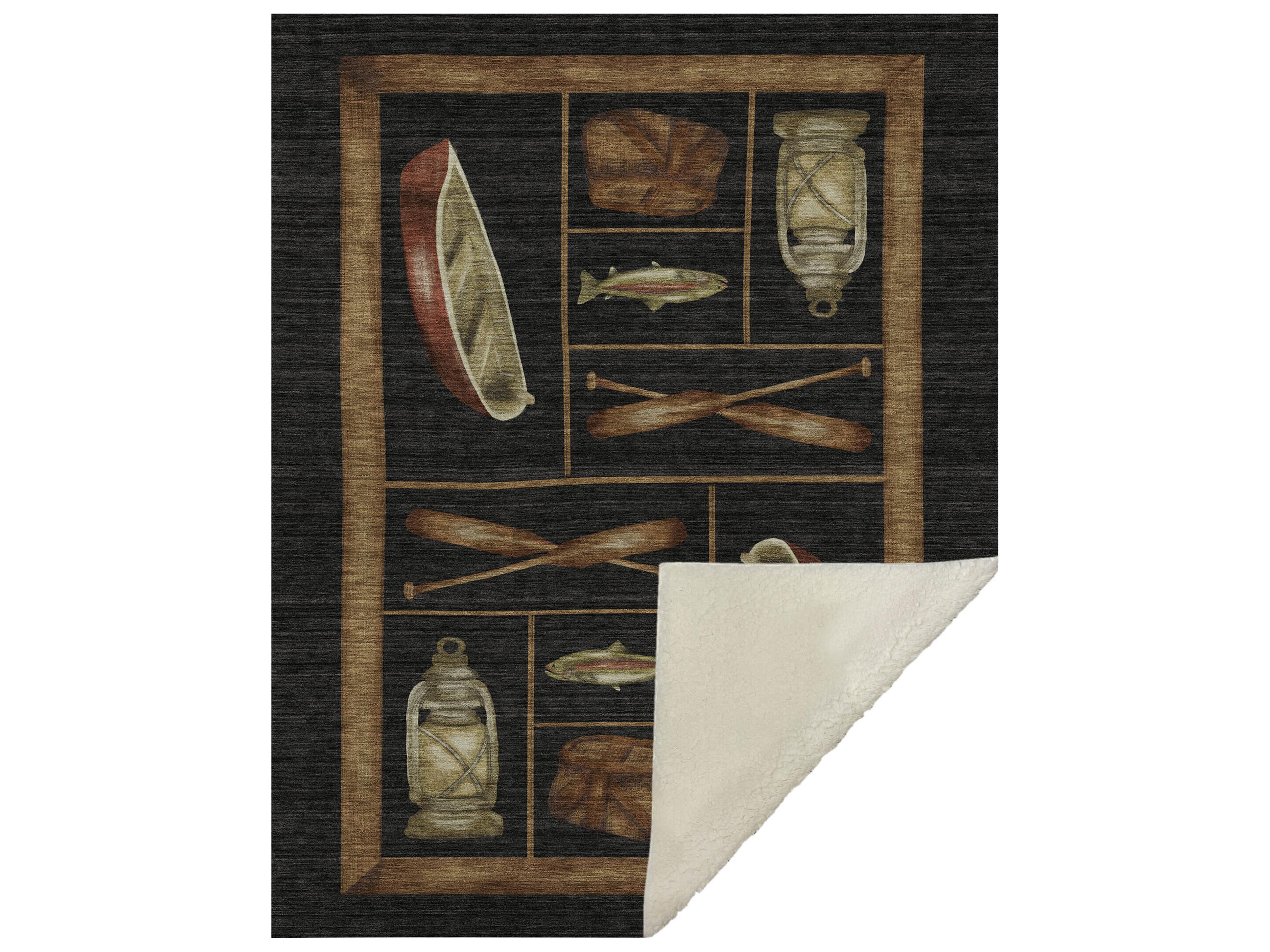 Dalyn Sherpa Black Polyester Throw