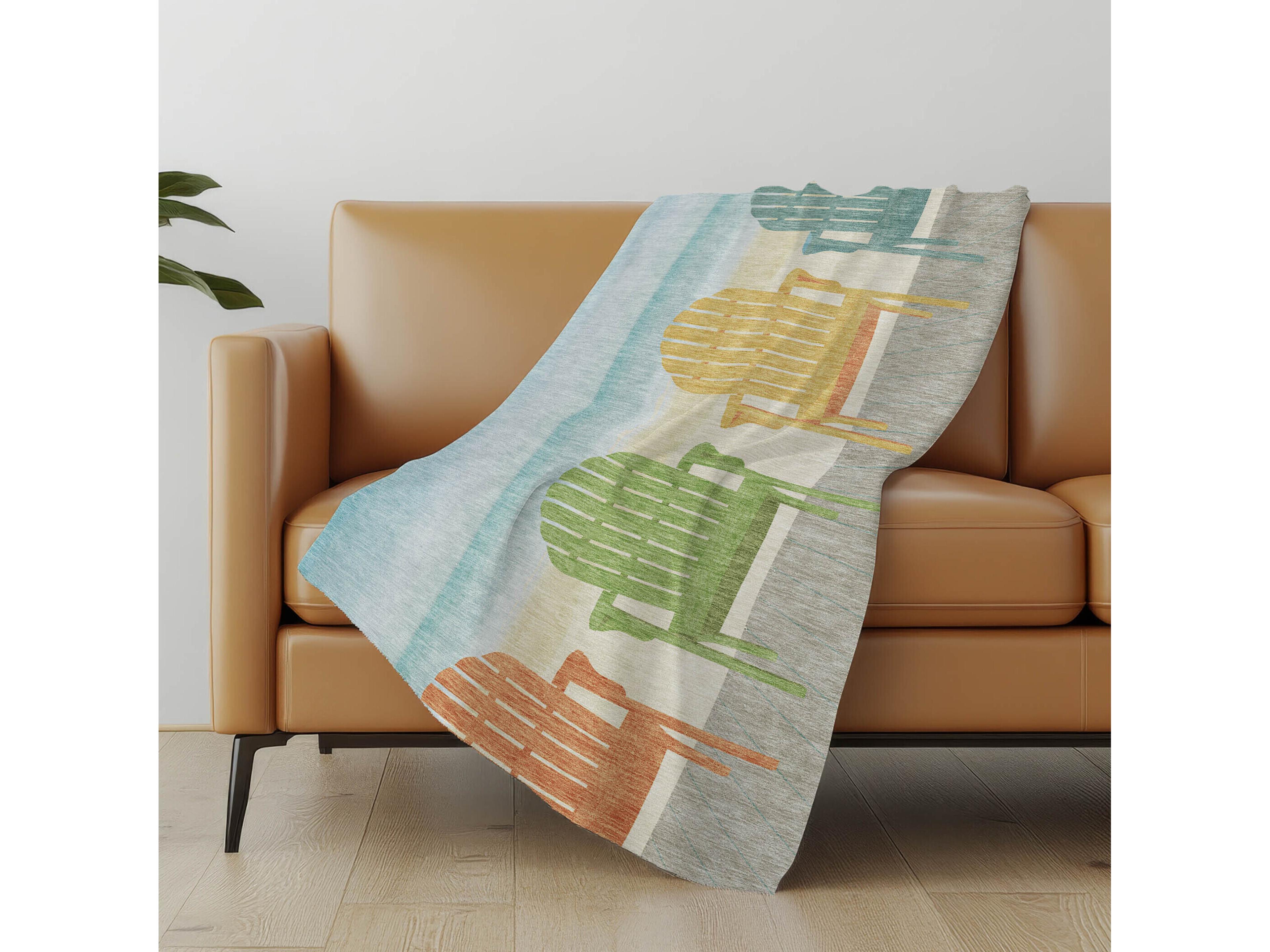 Dalyn Sherpa Blue Polyester Throw