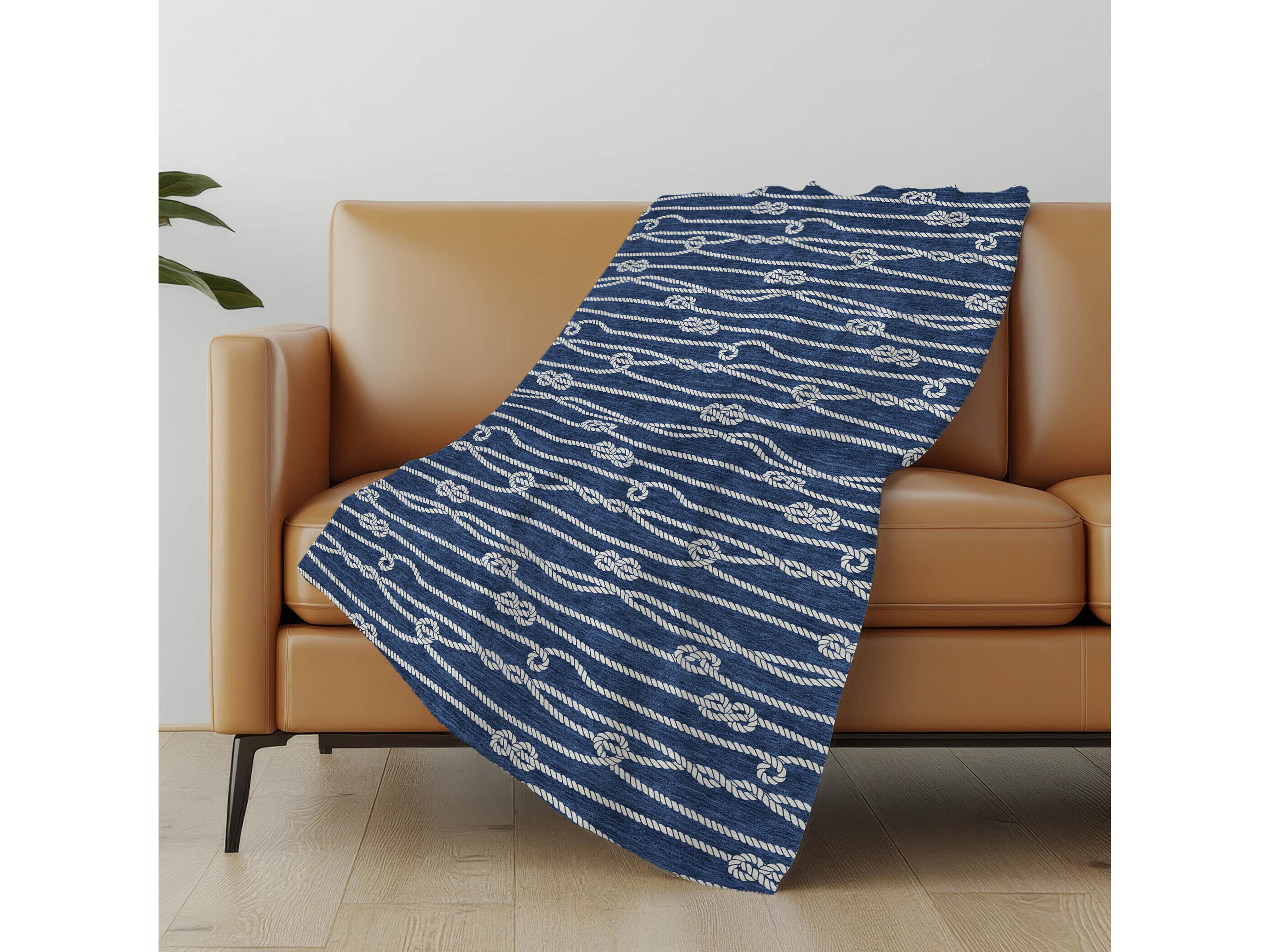 Dalyn Sherpa Blue Polyester Throw