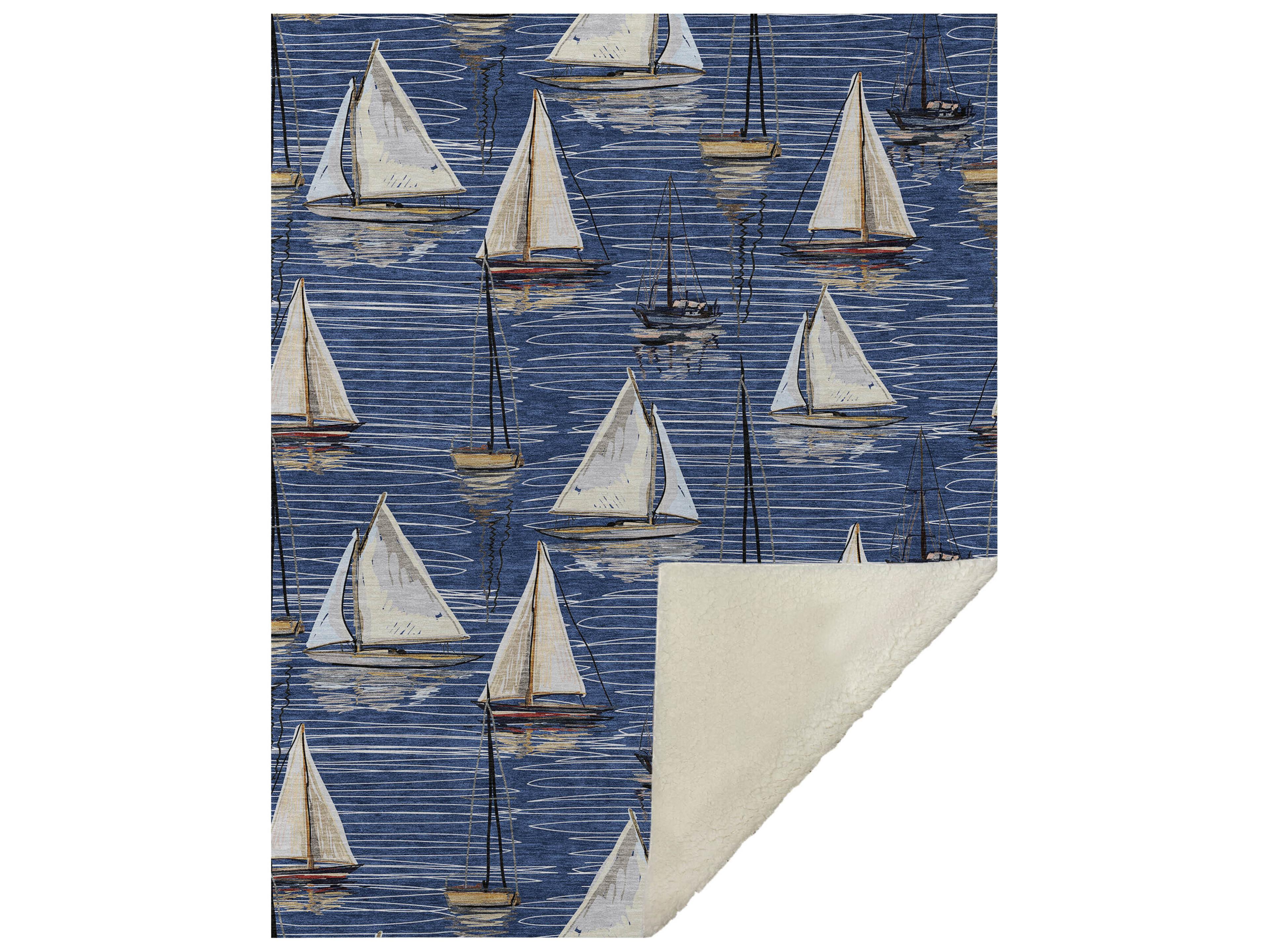 Sherpa Blue Polyester Throw