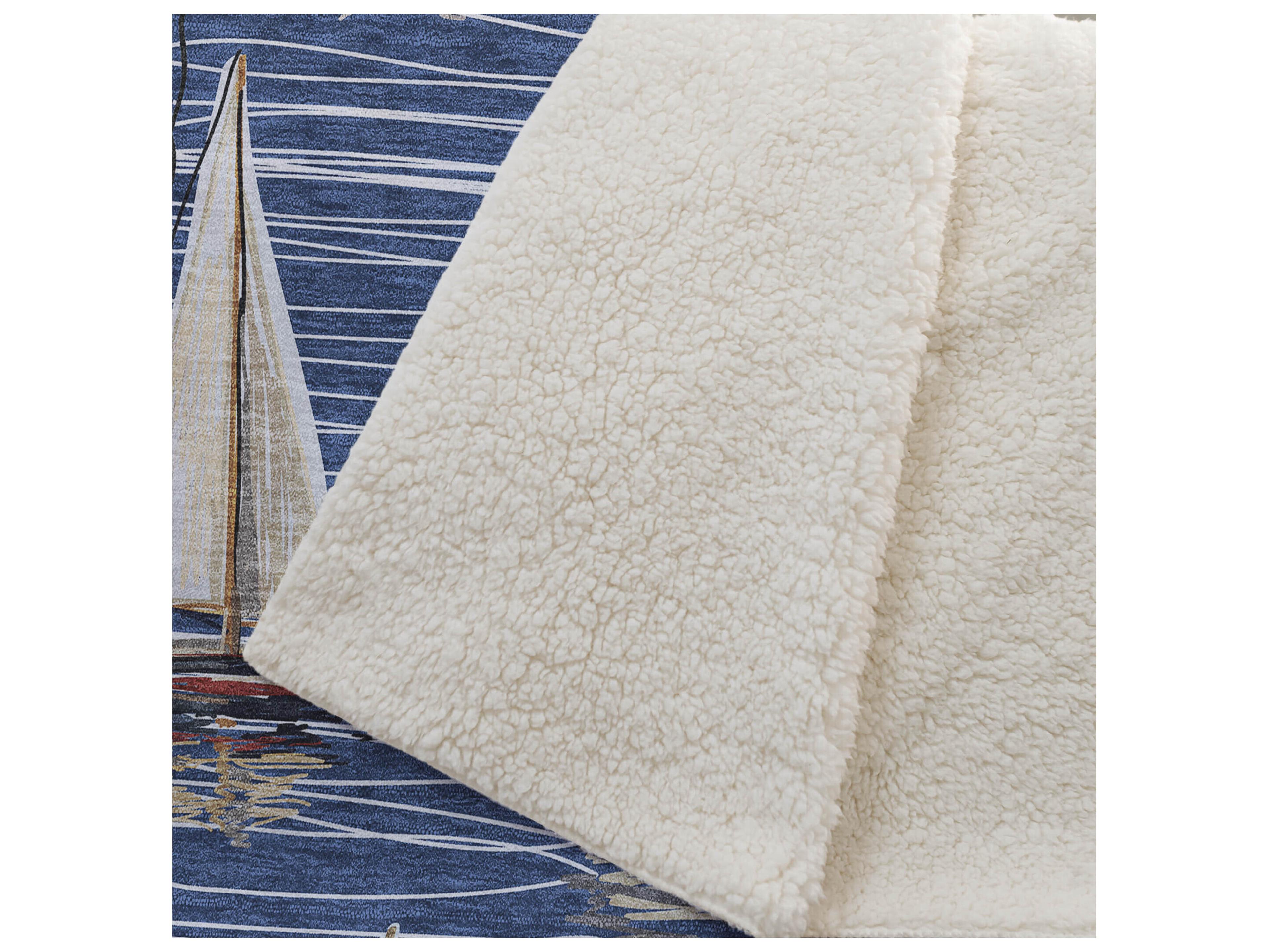 Dalyn Sherpa Blue Polyester Throw