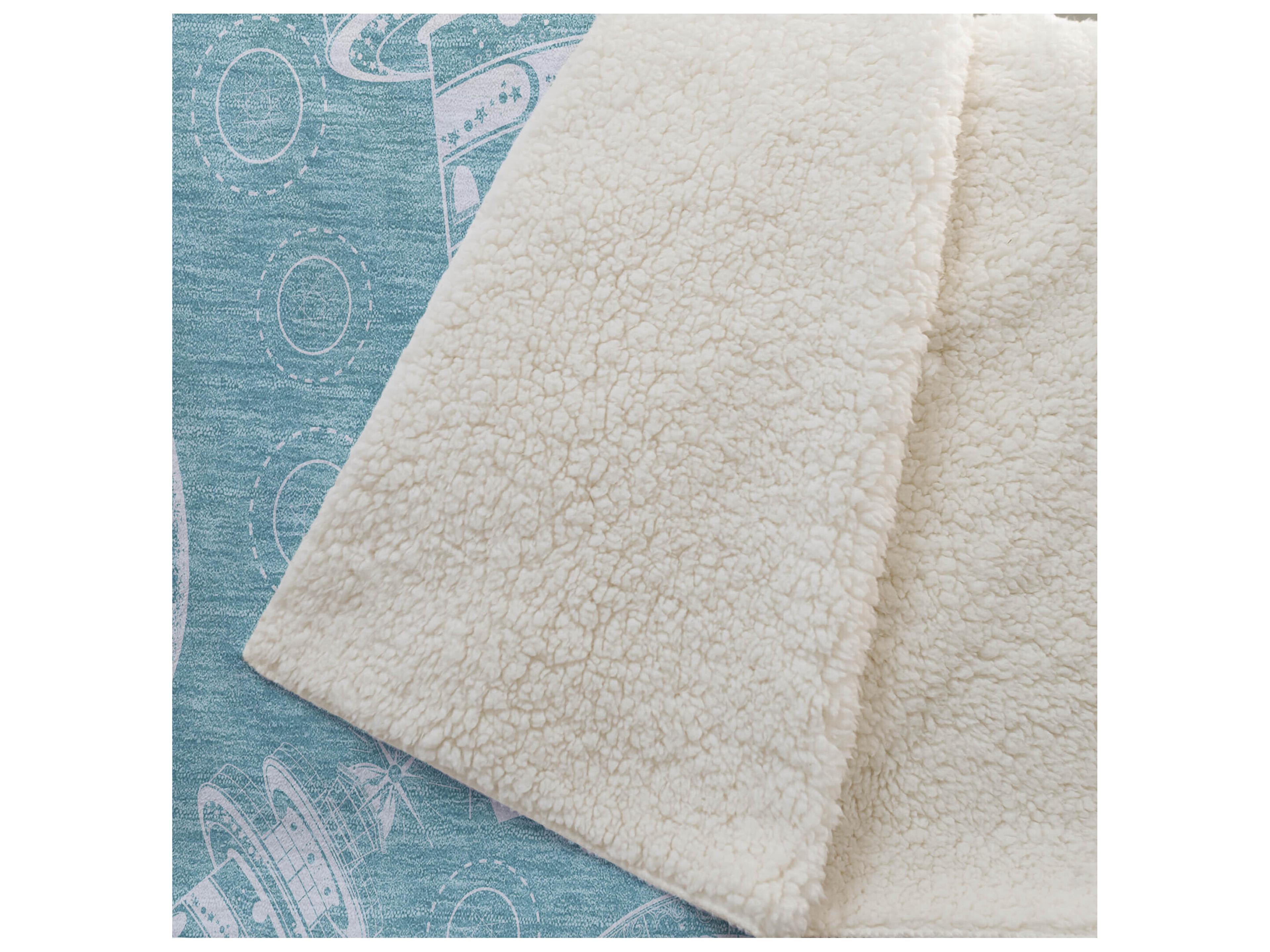 Dalyn Sherpa Blue Polyester Throw