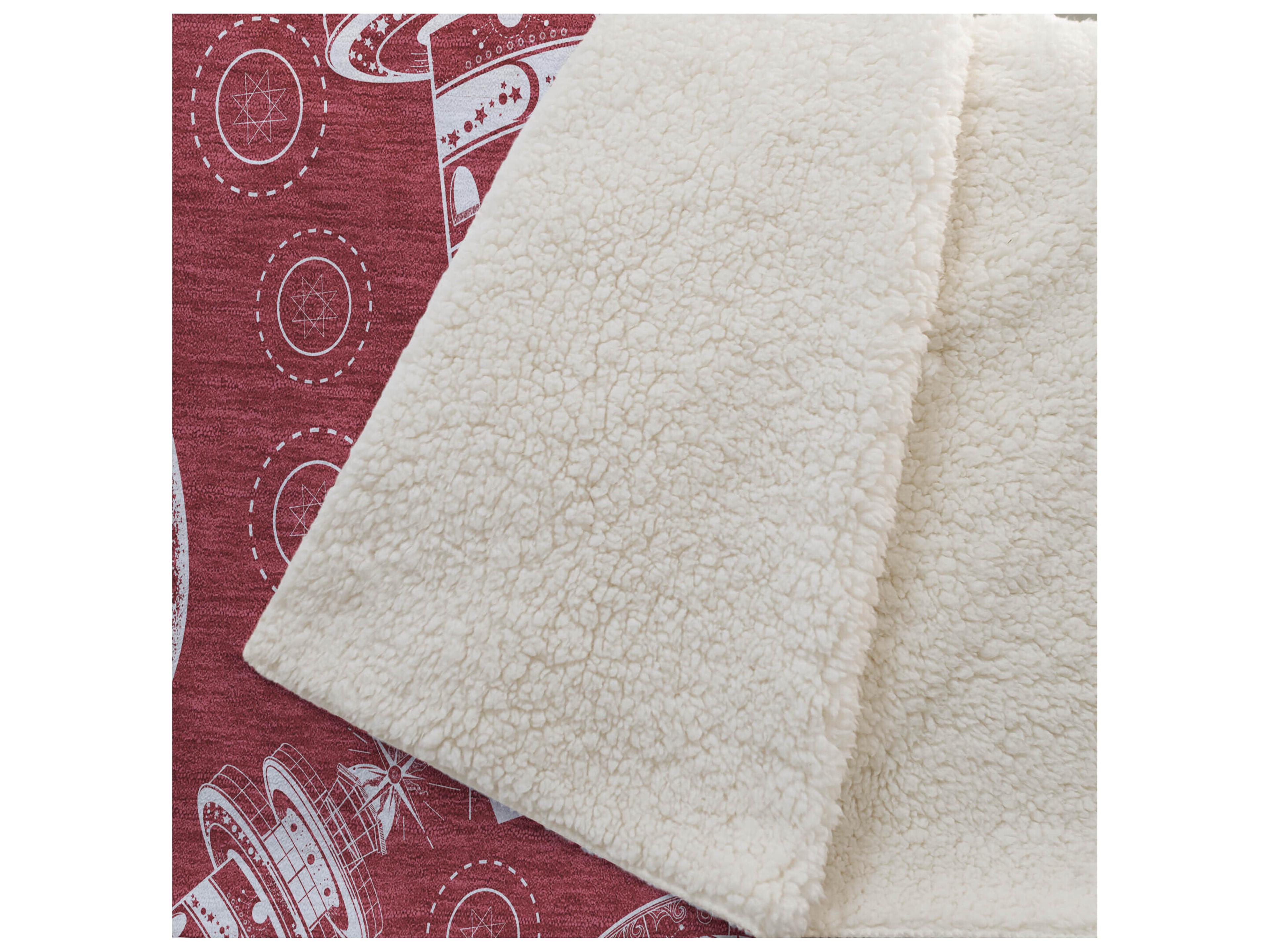 Dalyn Sherpa Red Polyester Throw