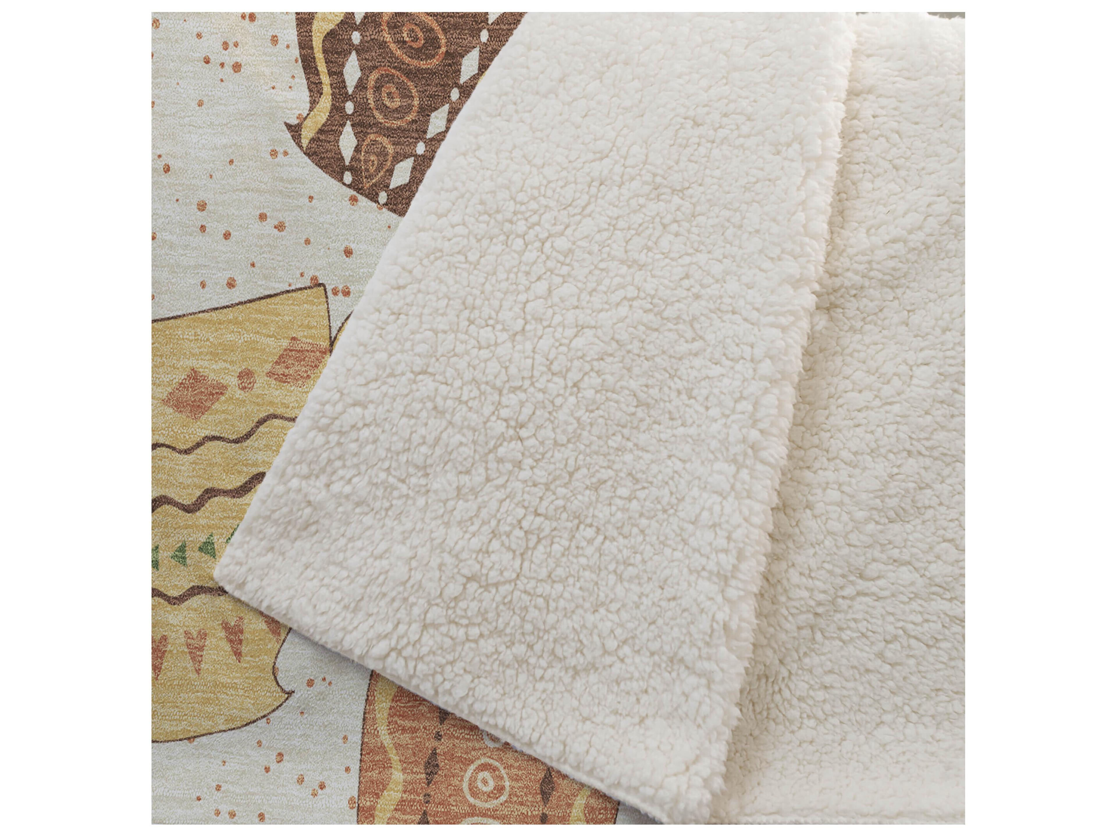 Dalyn Sherpa Ivory Polyester Throw