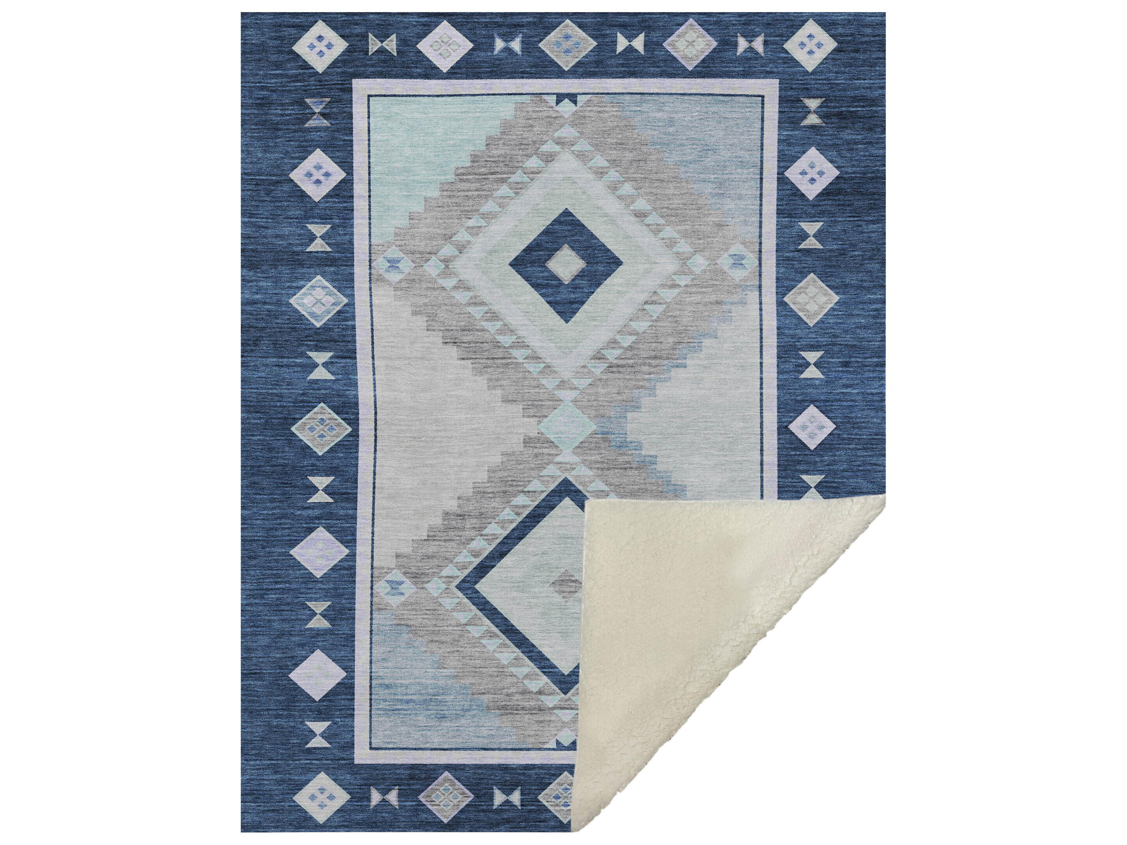 Dalyn Sherpa Blue Polyester Throw