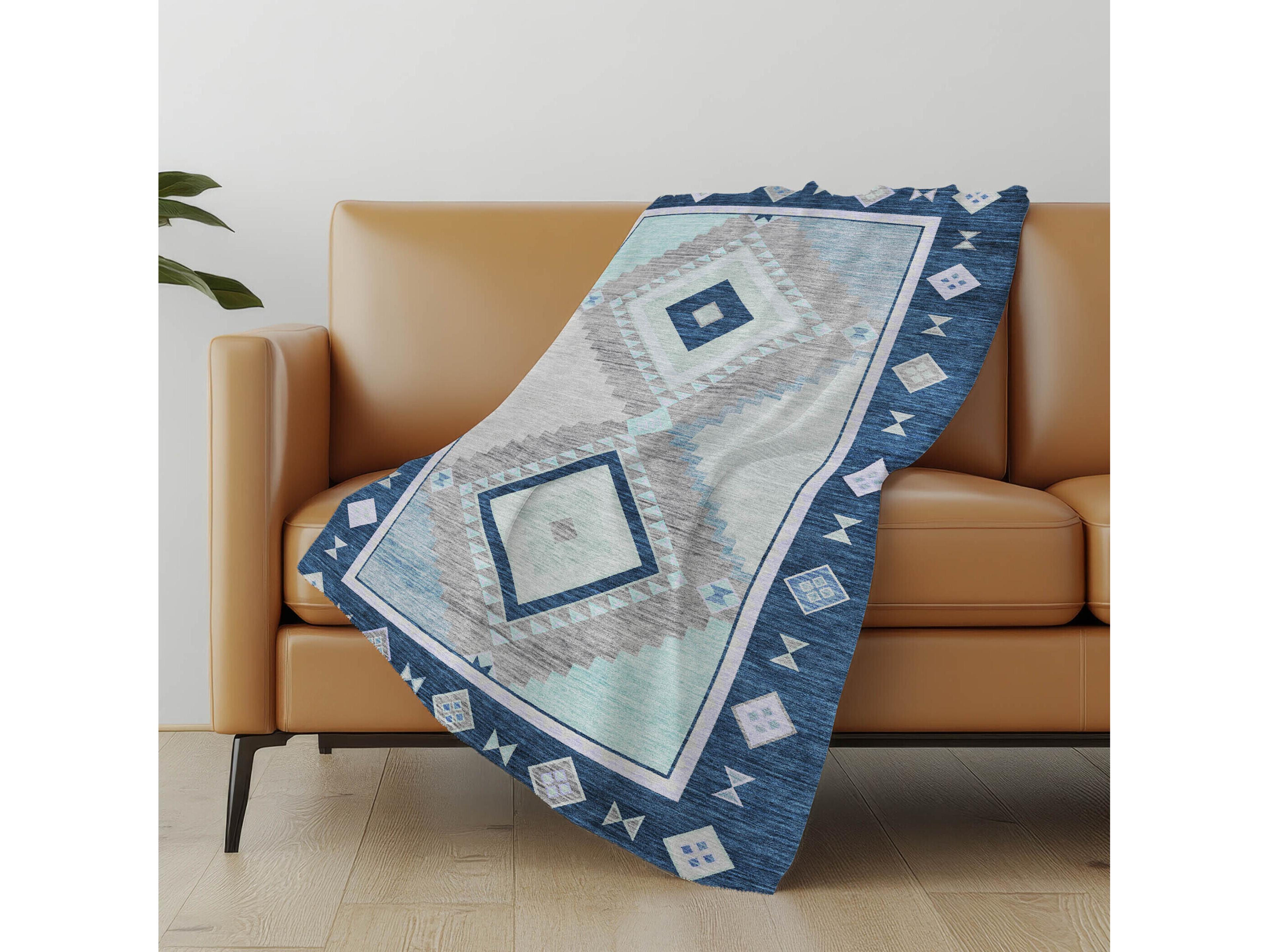 Dalyn Sherpa Blue Polyester Throw