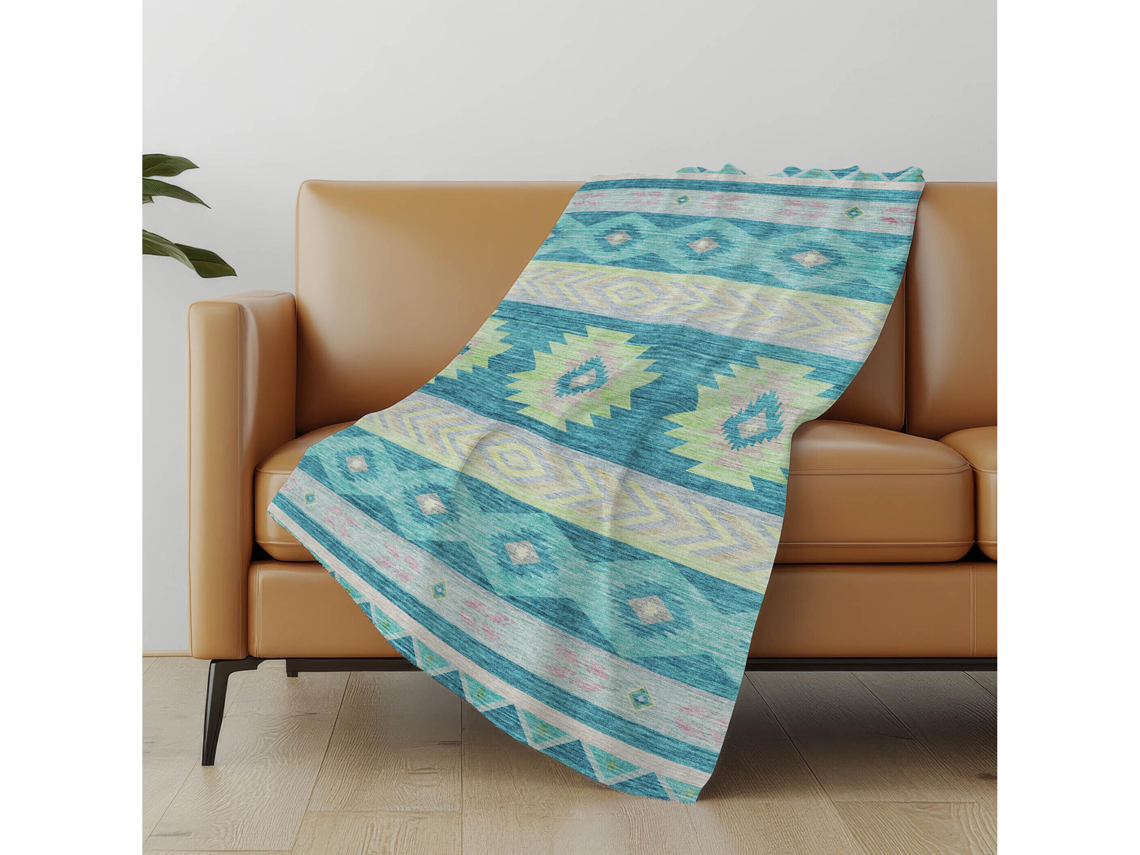 Dalyn Sherpa Teal Polyester Throw