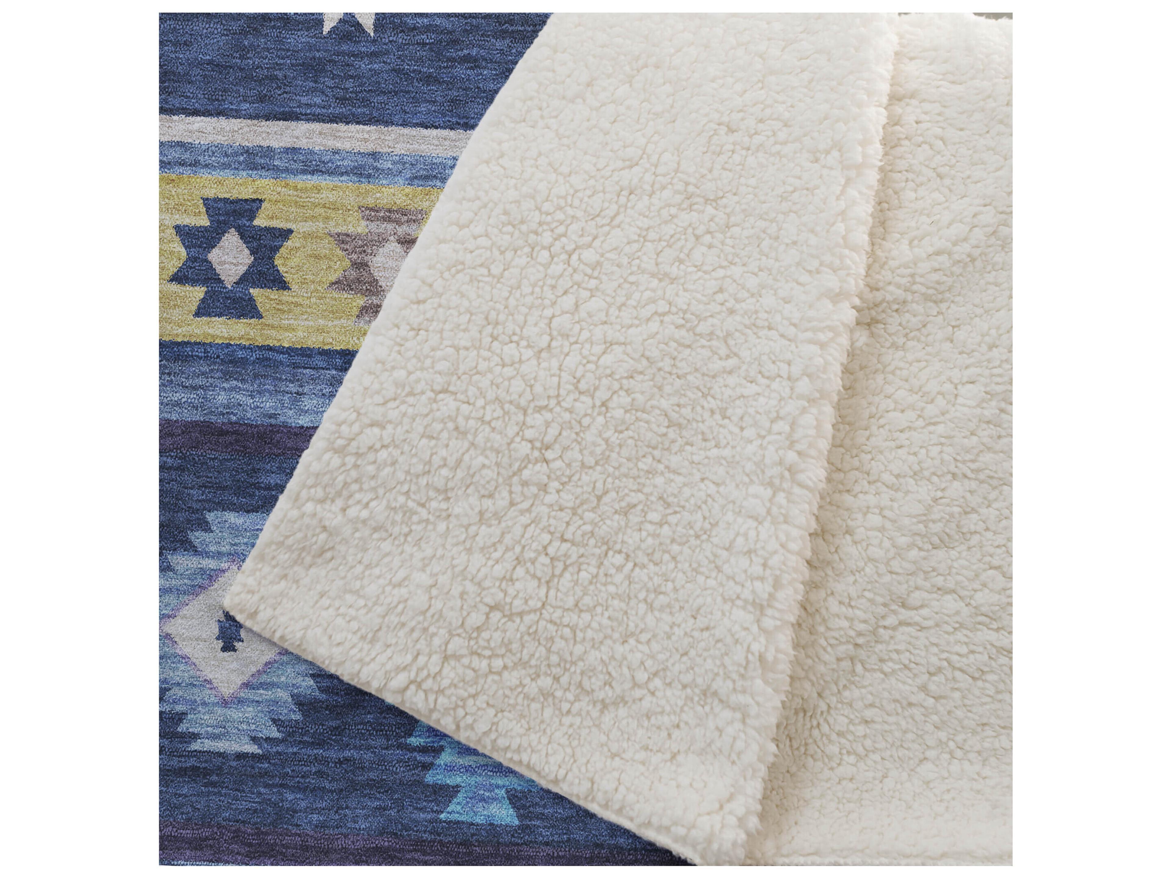 Dalyn Sherpa Blue Polyester Throw