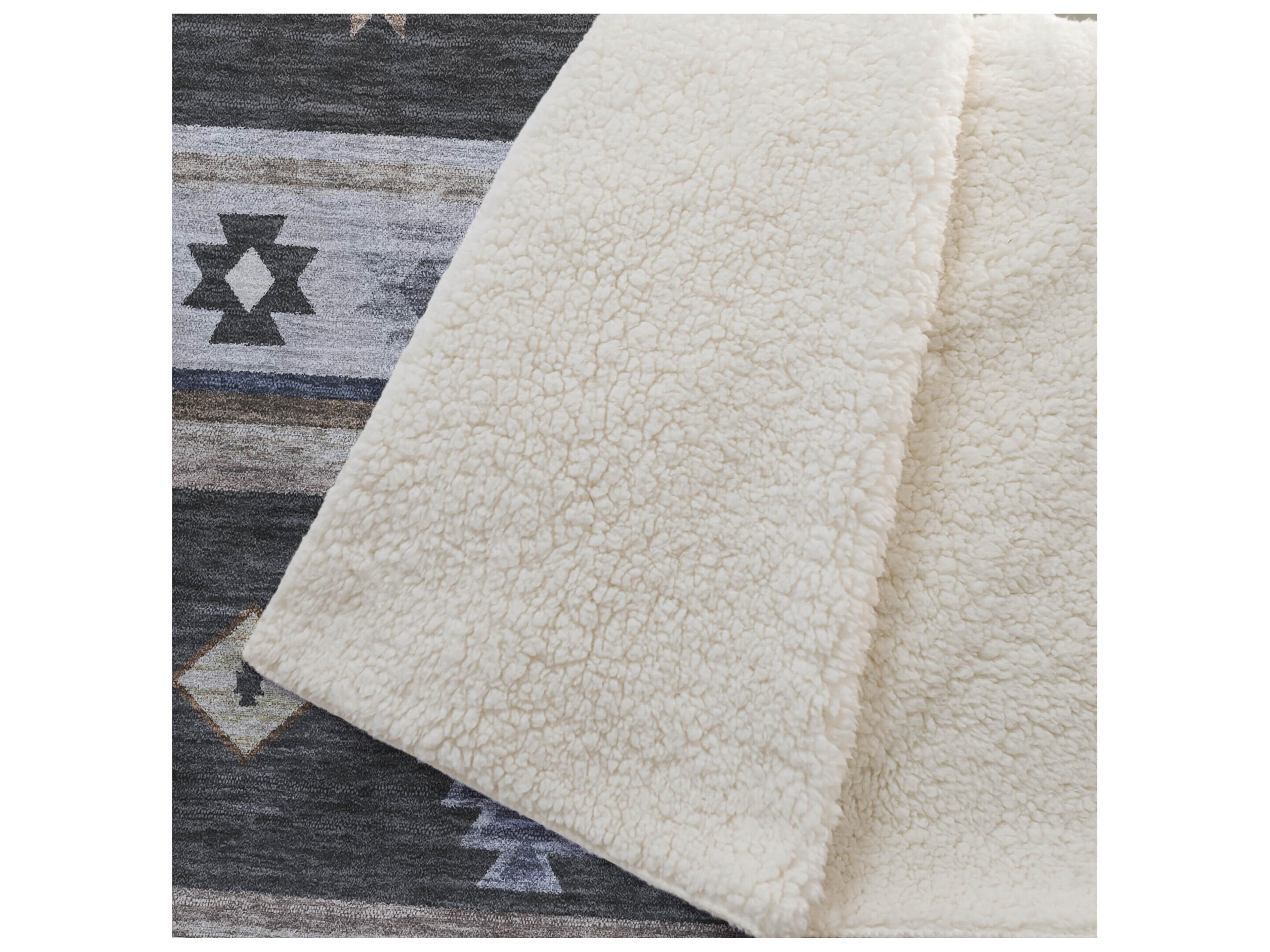 Dalyn Sherpa Black Polyester Throw