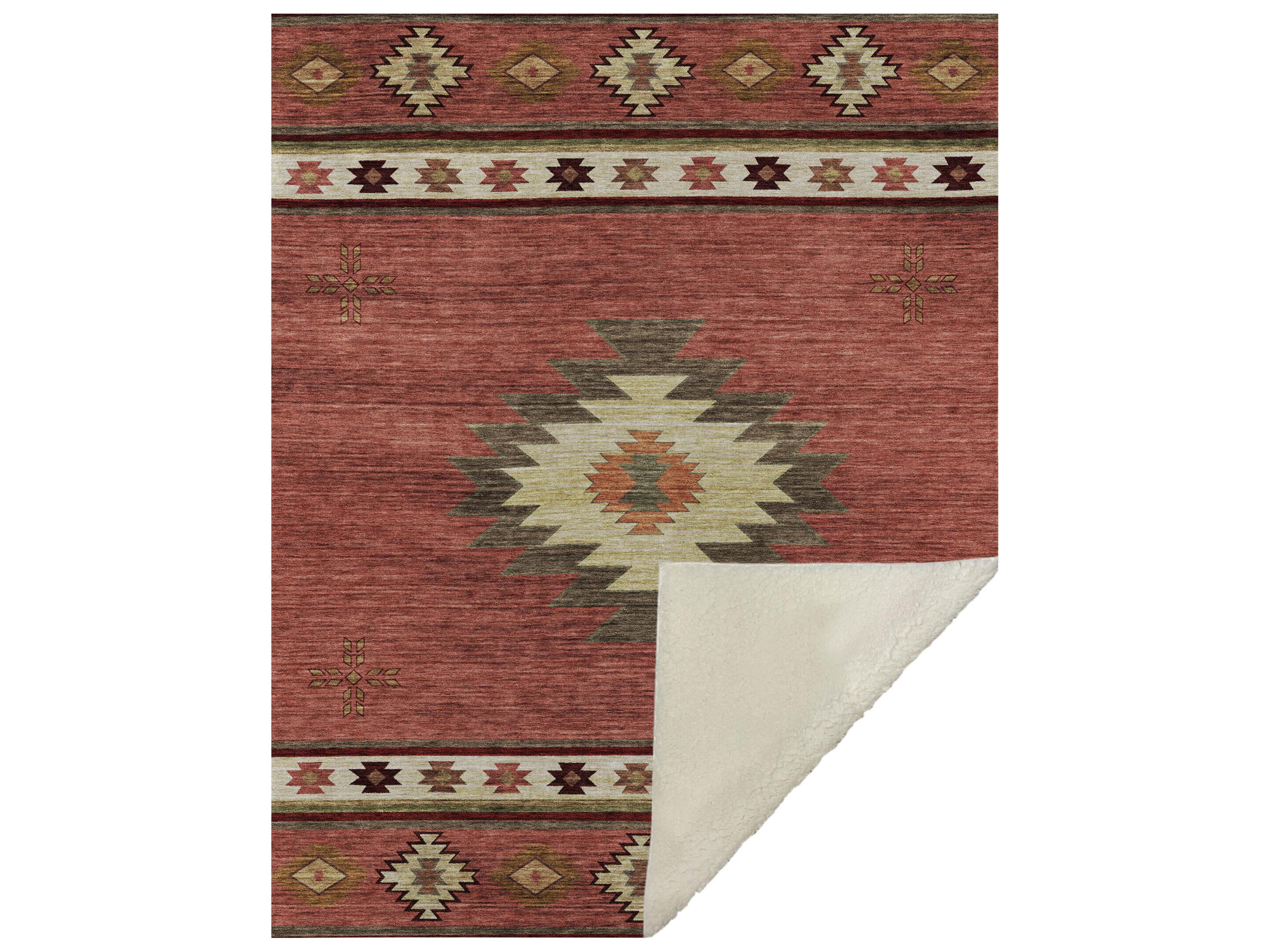 Sherpa Red Polyester Throw