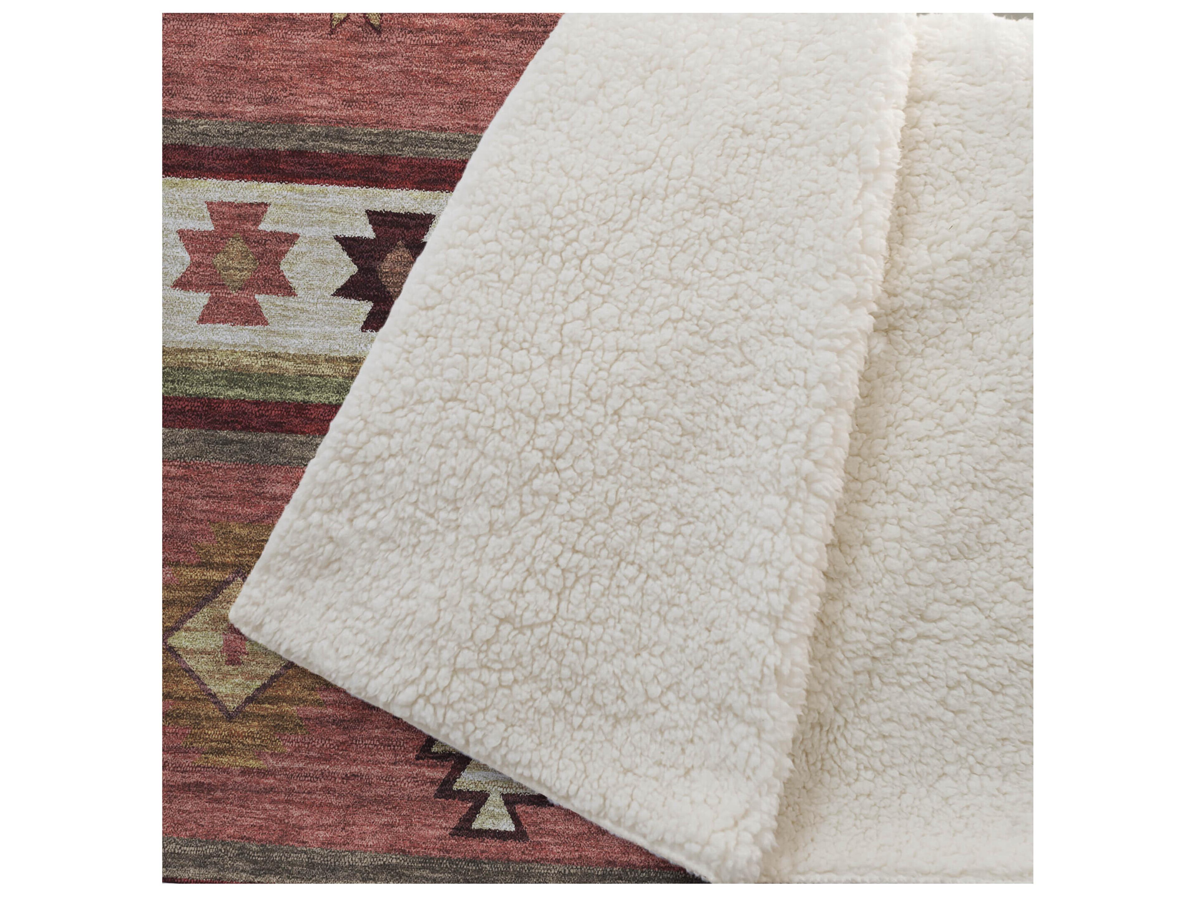 Dalyn Sherpa Red Polyester Throw