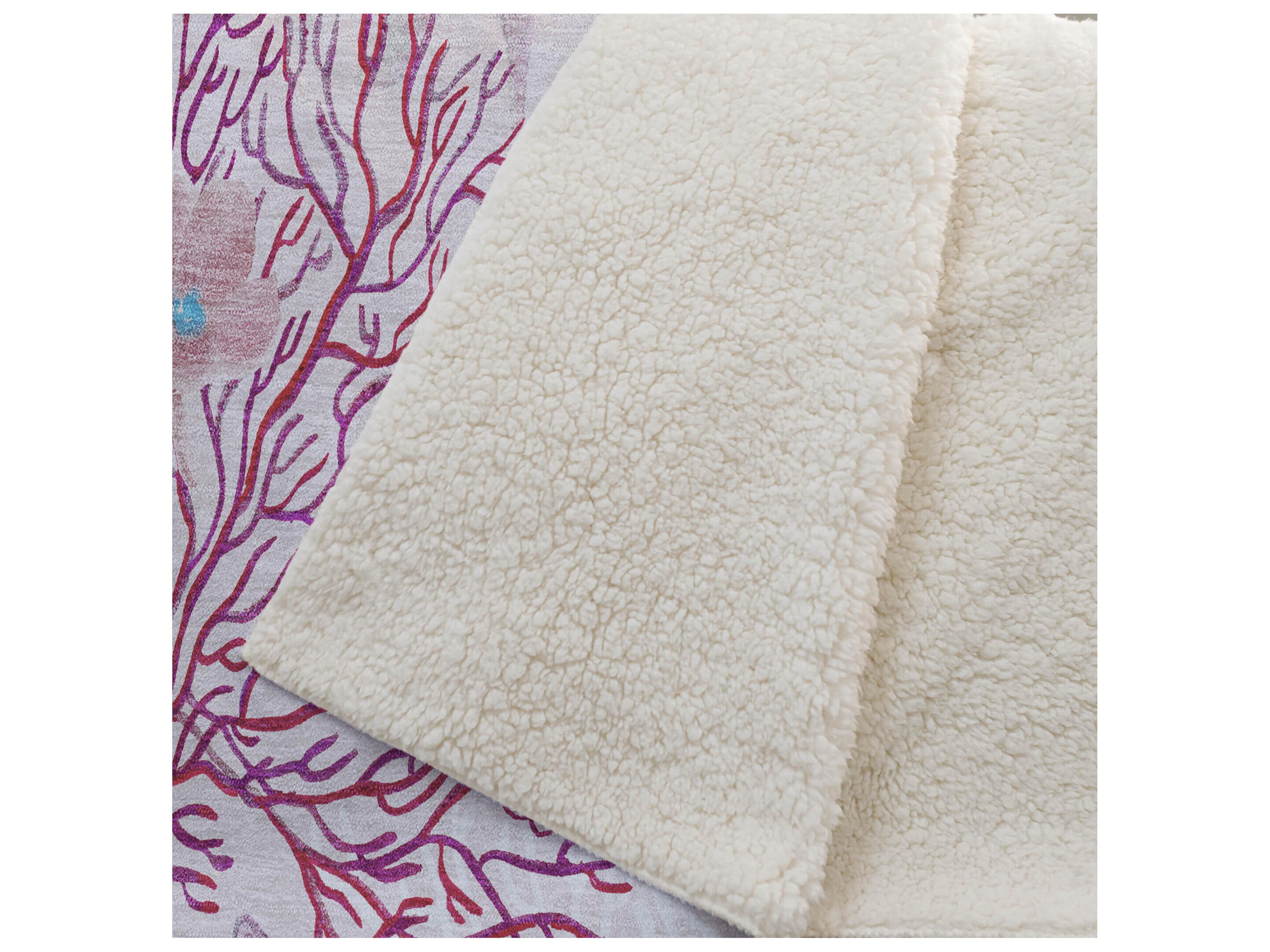 Dalyn Sherpa Pink Polyester Throw