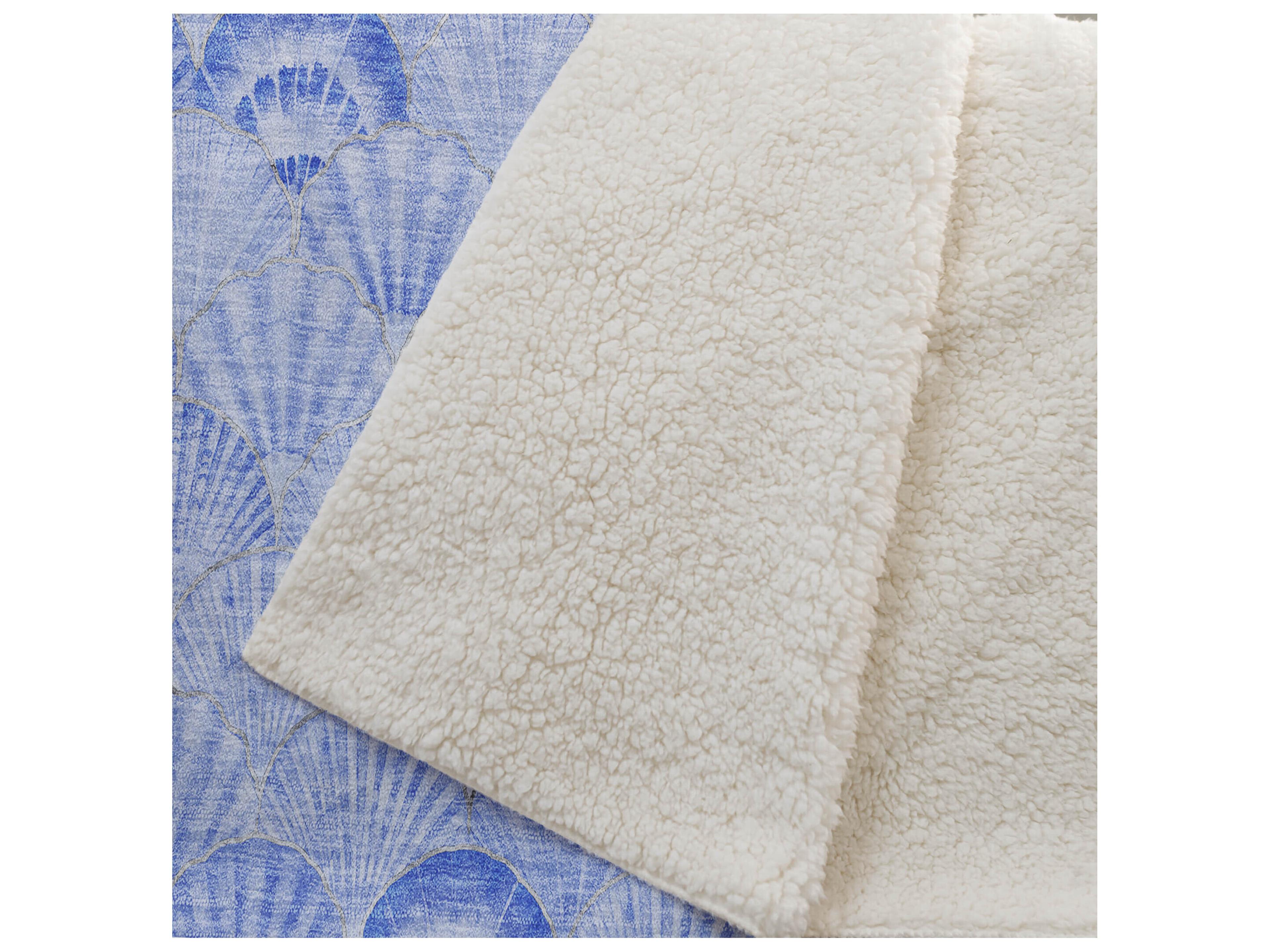 Dalyn Sherpa Blue Polyester Throw