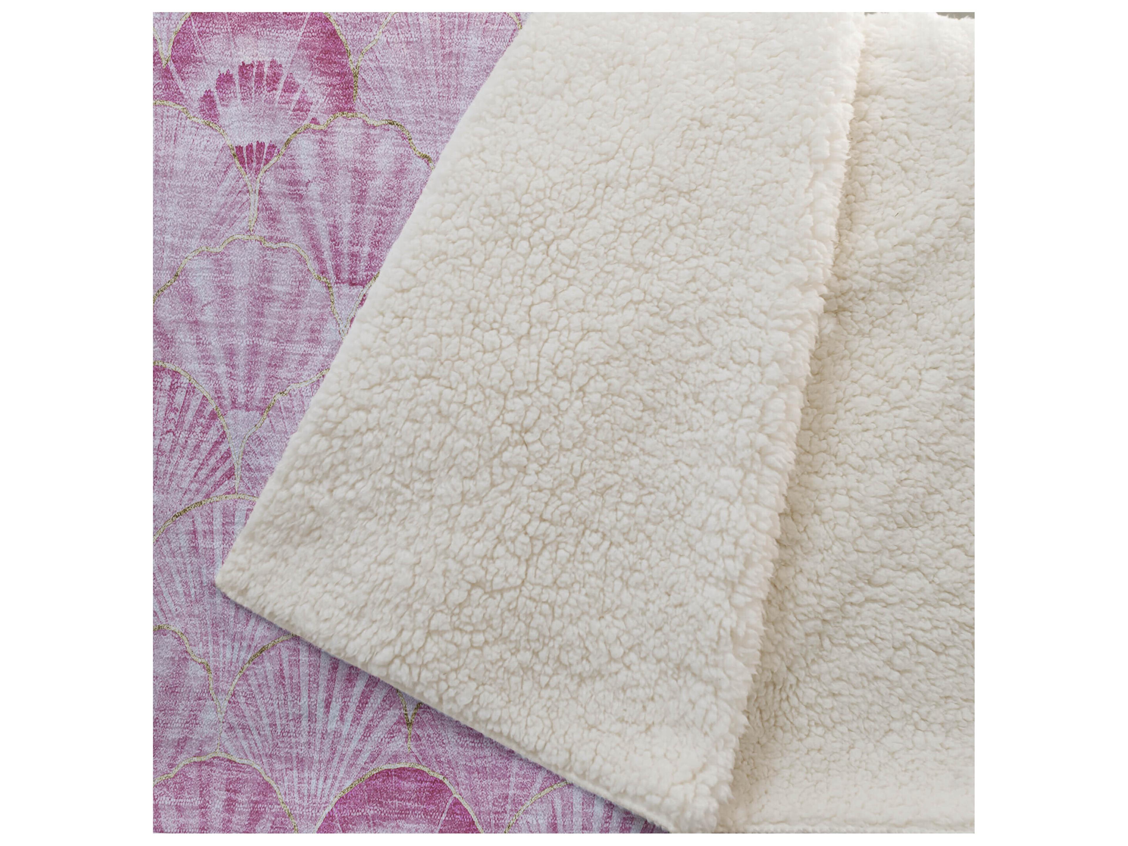 Dalyn Sherpa Pink Polyester Throw