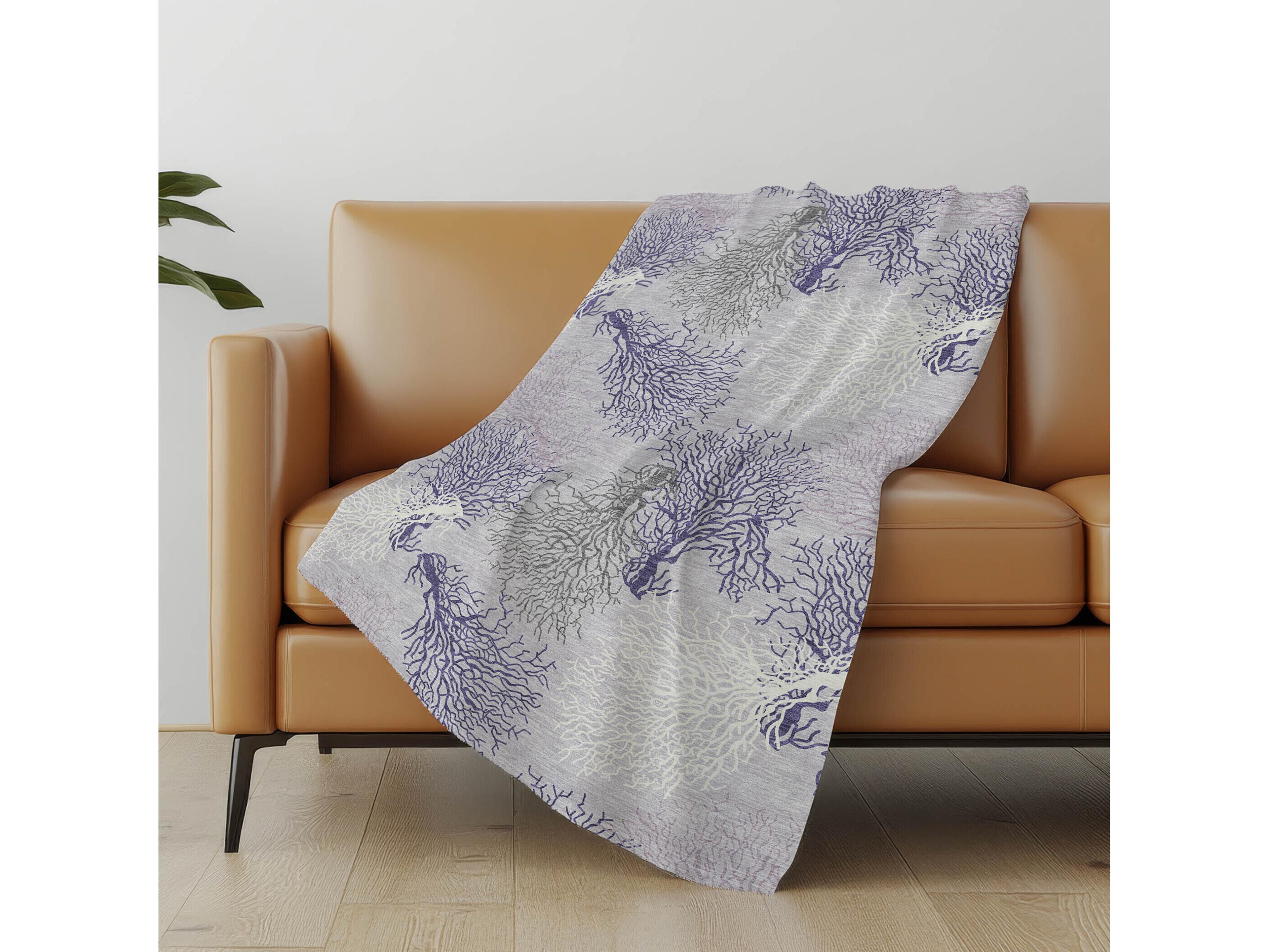 Dalyn Sherpa Purple Polyester Throw