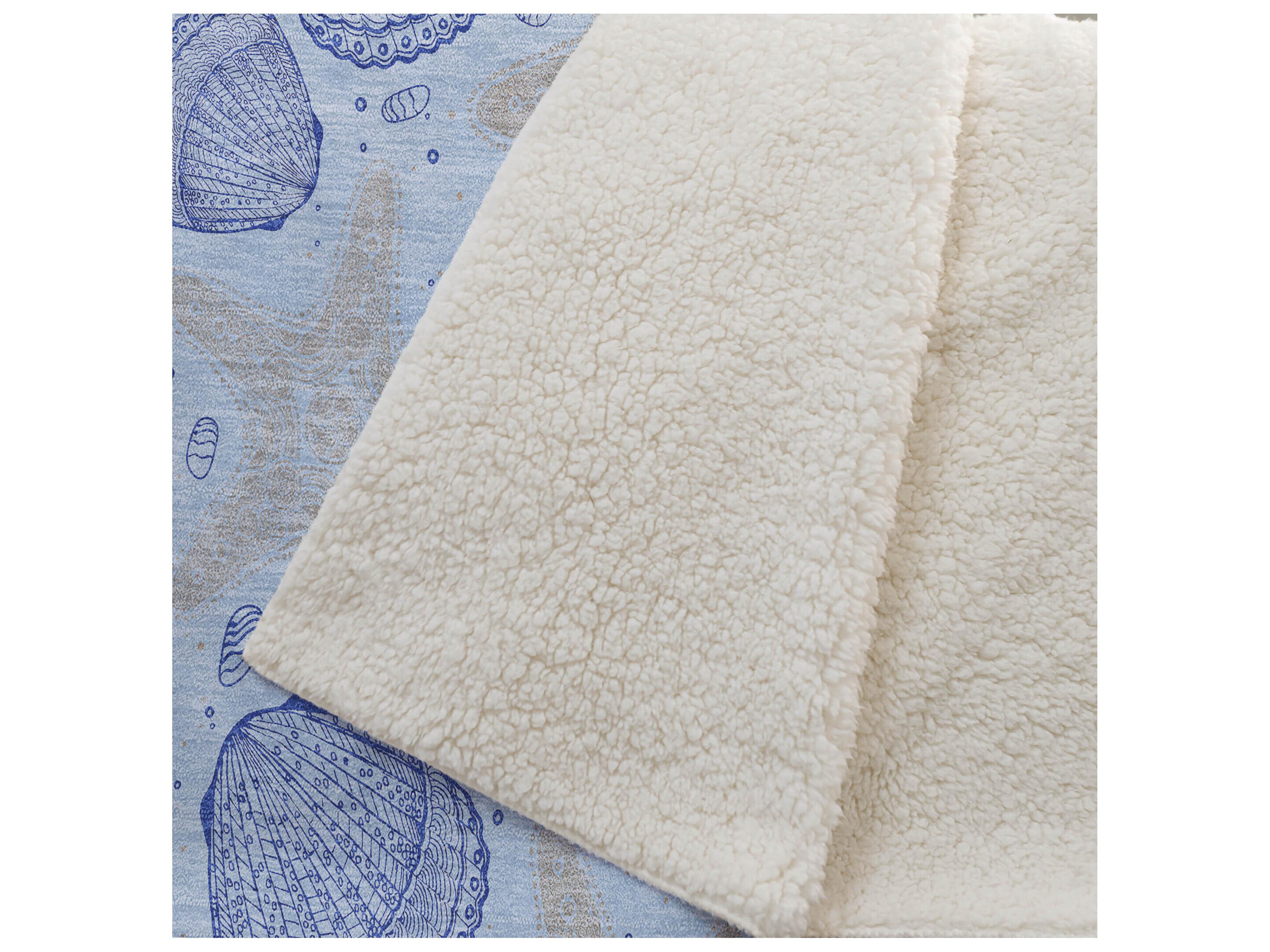 Dalyn Sherpa Blue Polyester Throw