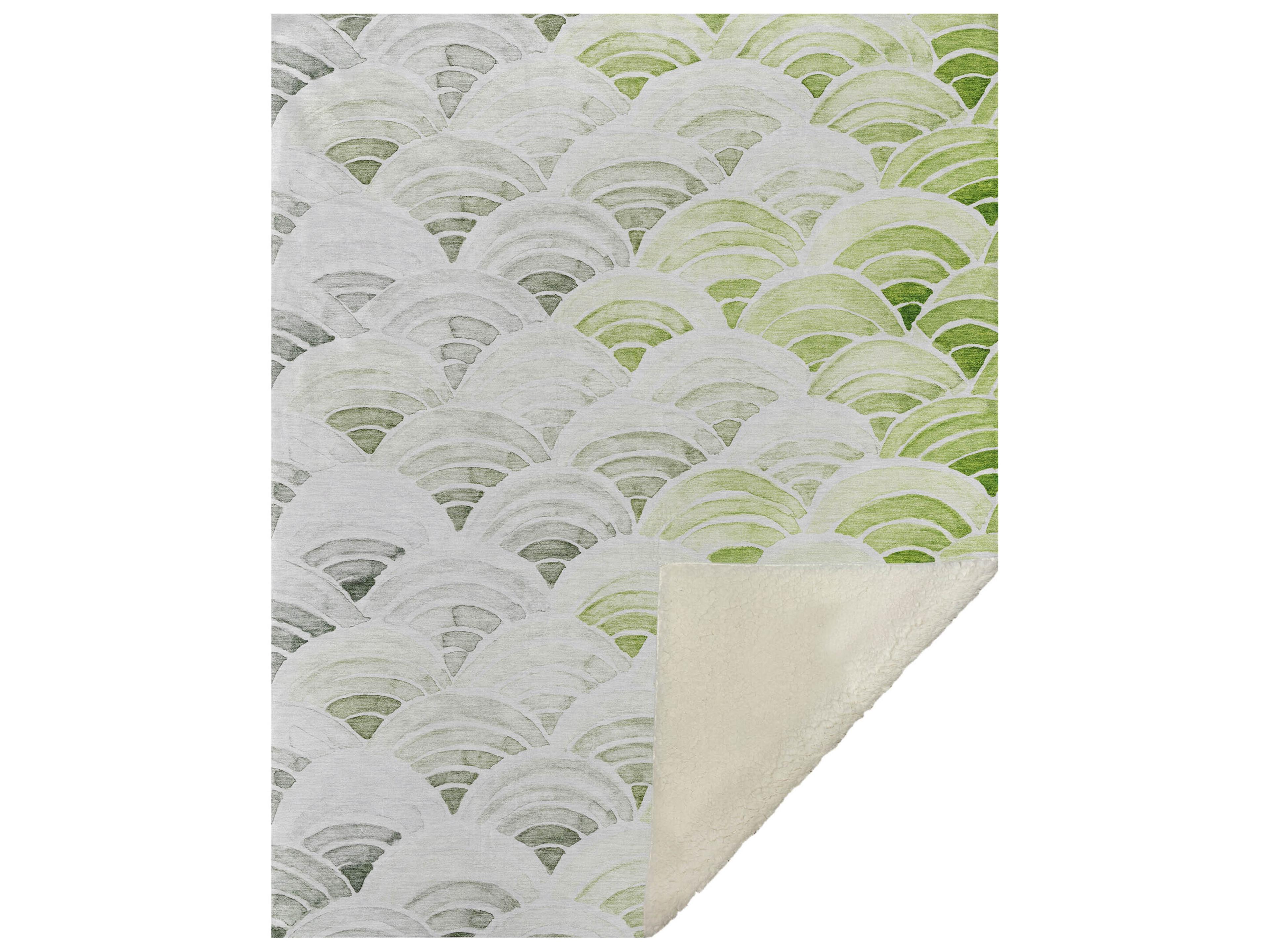 Dalyn Sherpa Green Polyester Throw