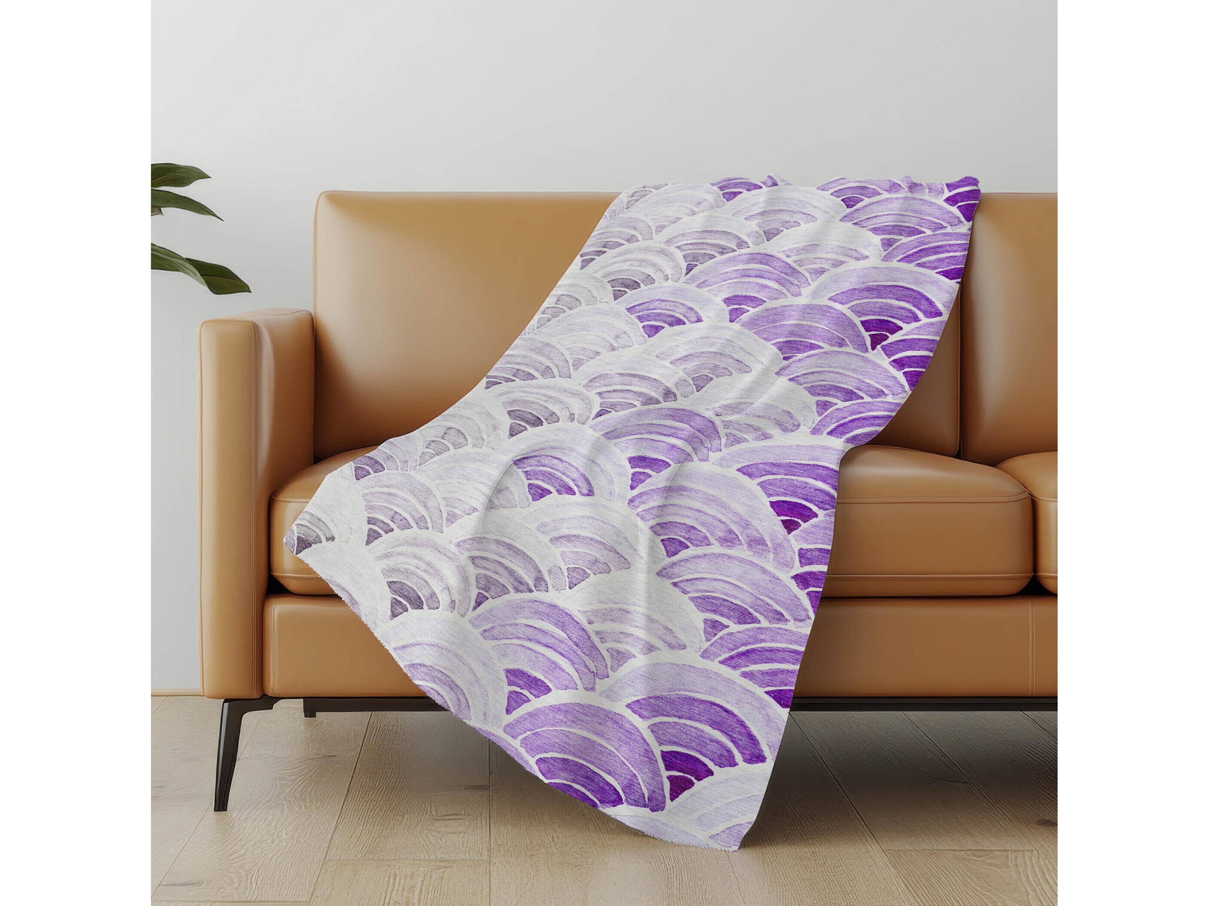 Dalyn Sherpa Purple Polyester Throw