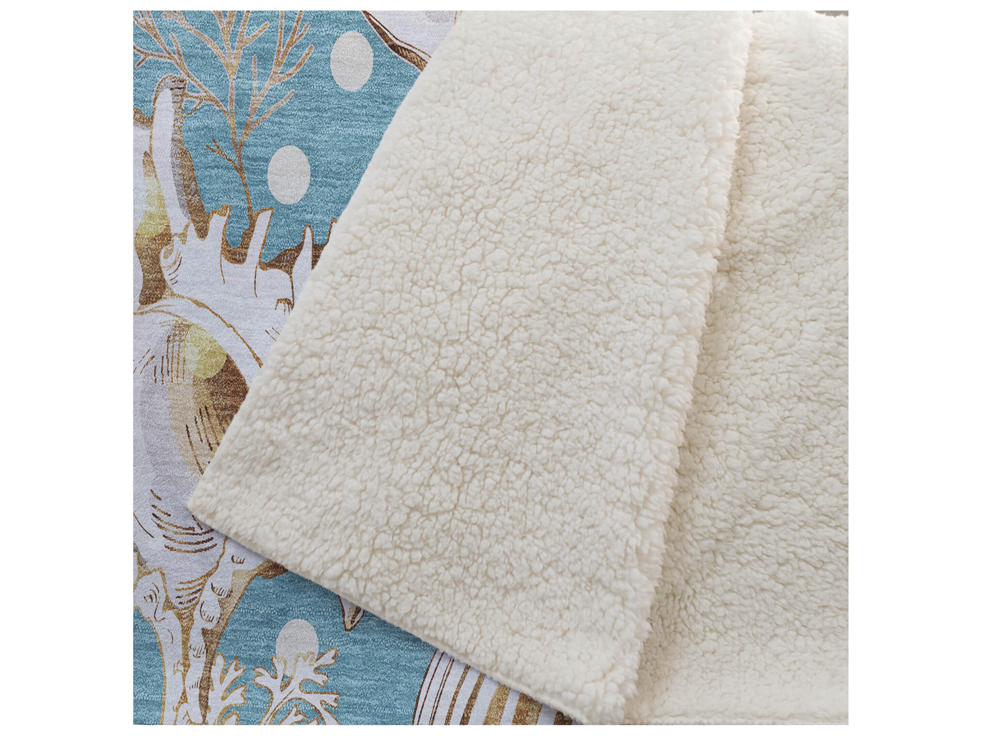 Dalyn Sherpa Teal Polyester Throw