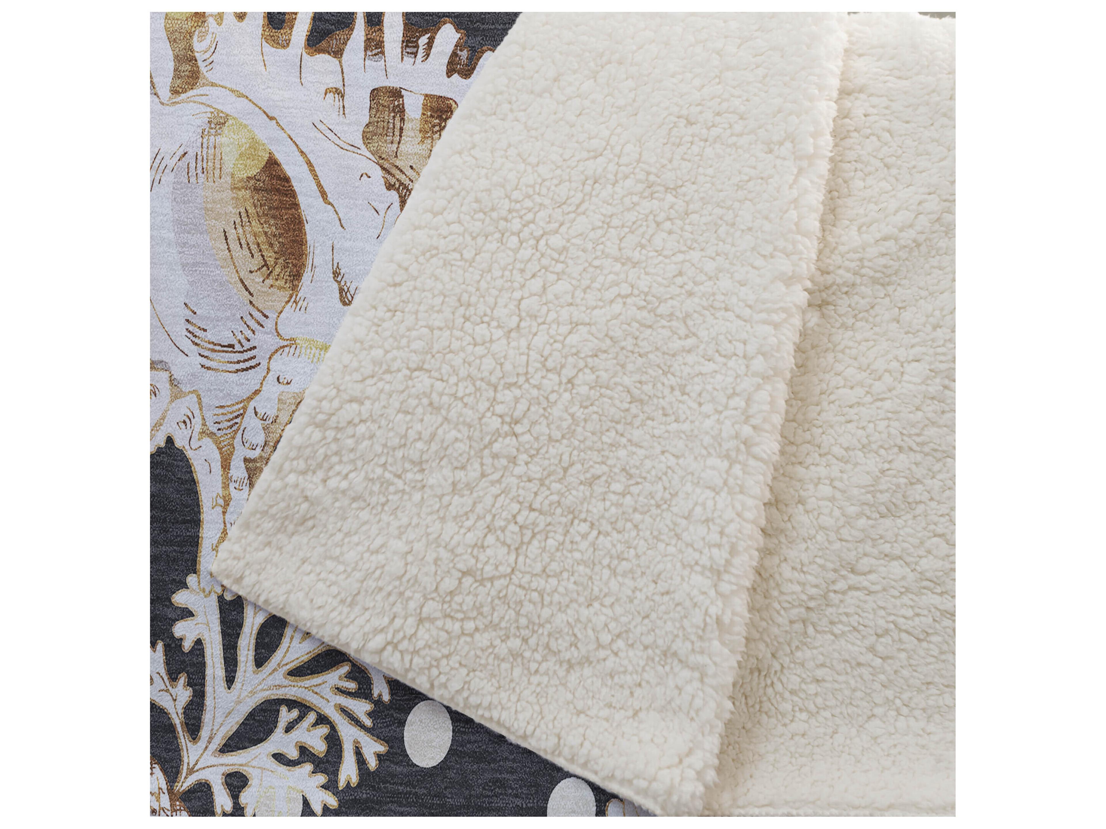 Dalyn Sherpa Black Polyester Throw