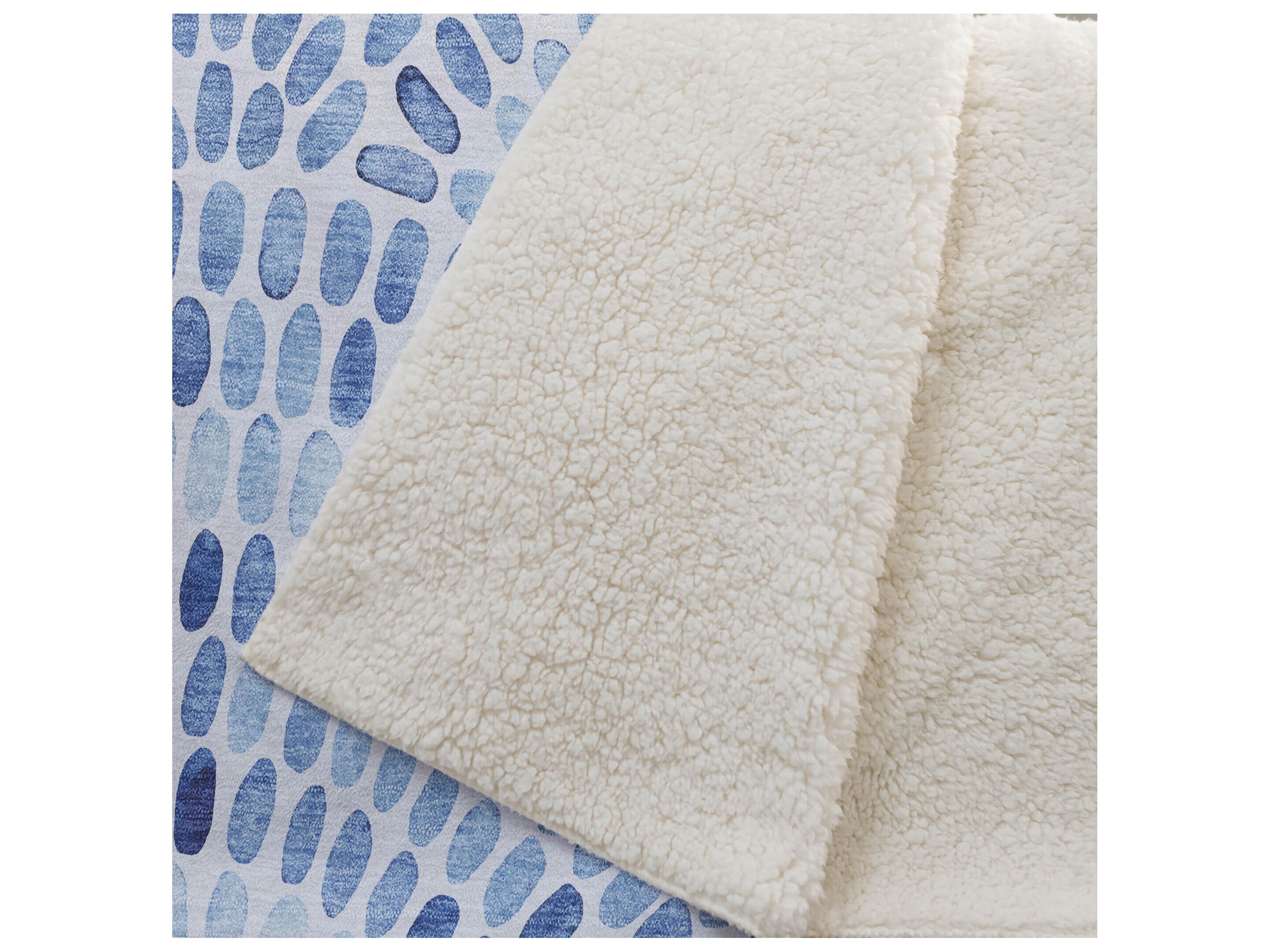 Dalyn Sherpa Blue Polyester Throw