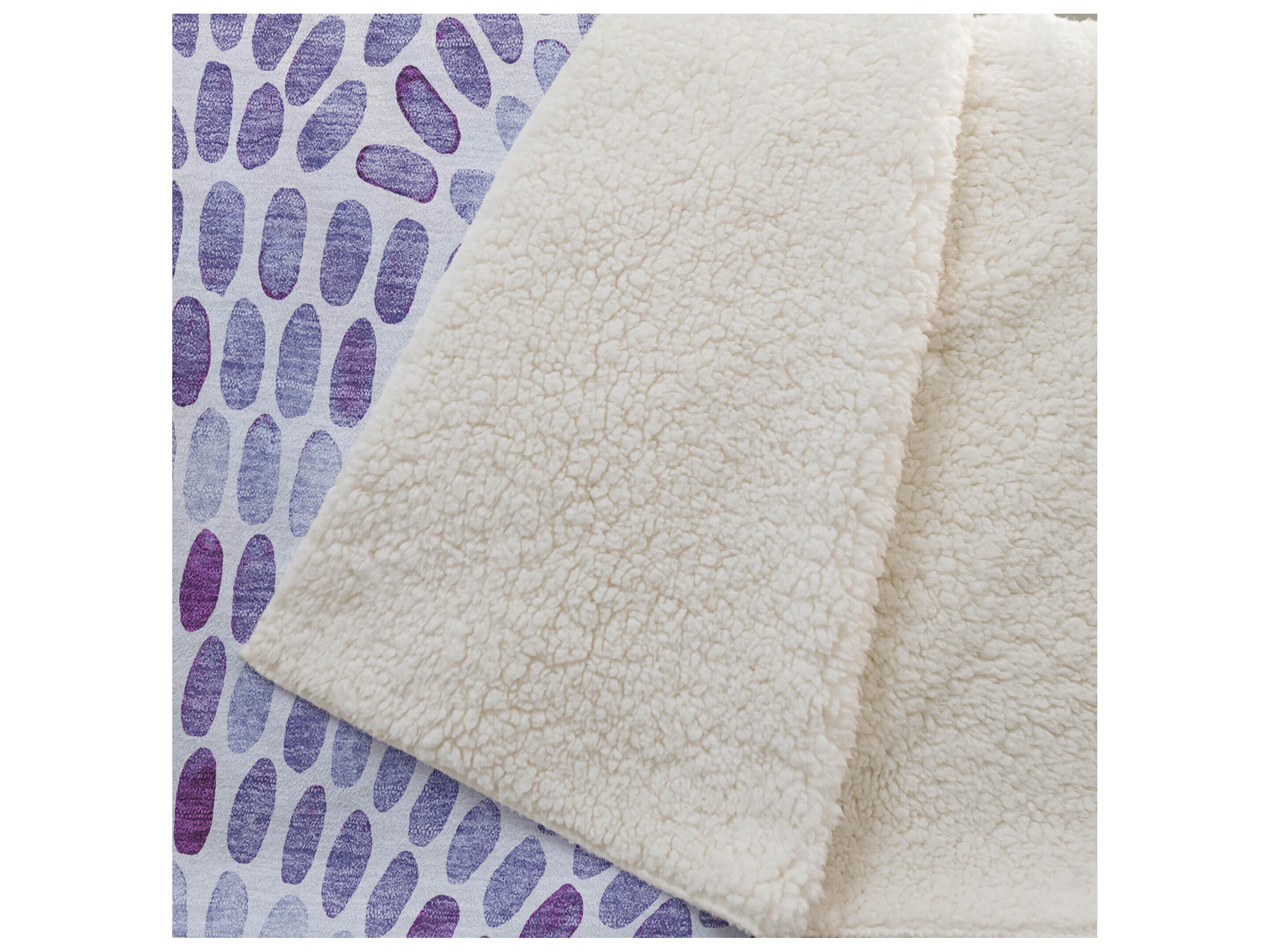 Dalyn Sherpa Purple Polyester Throw