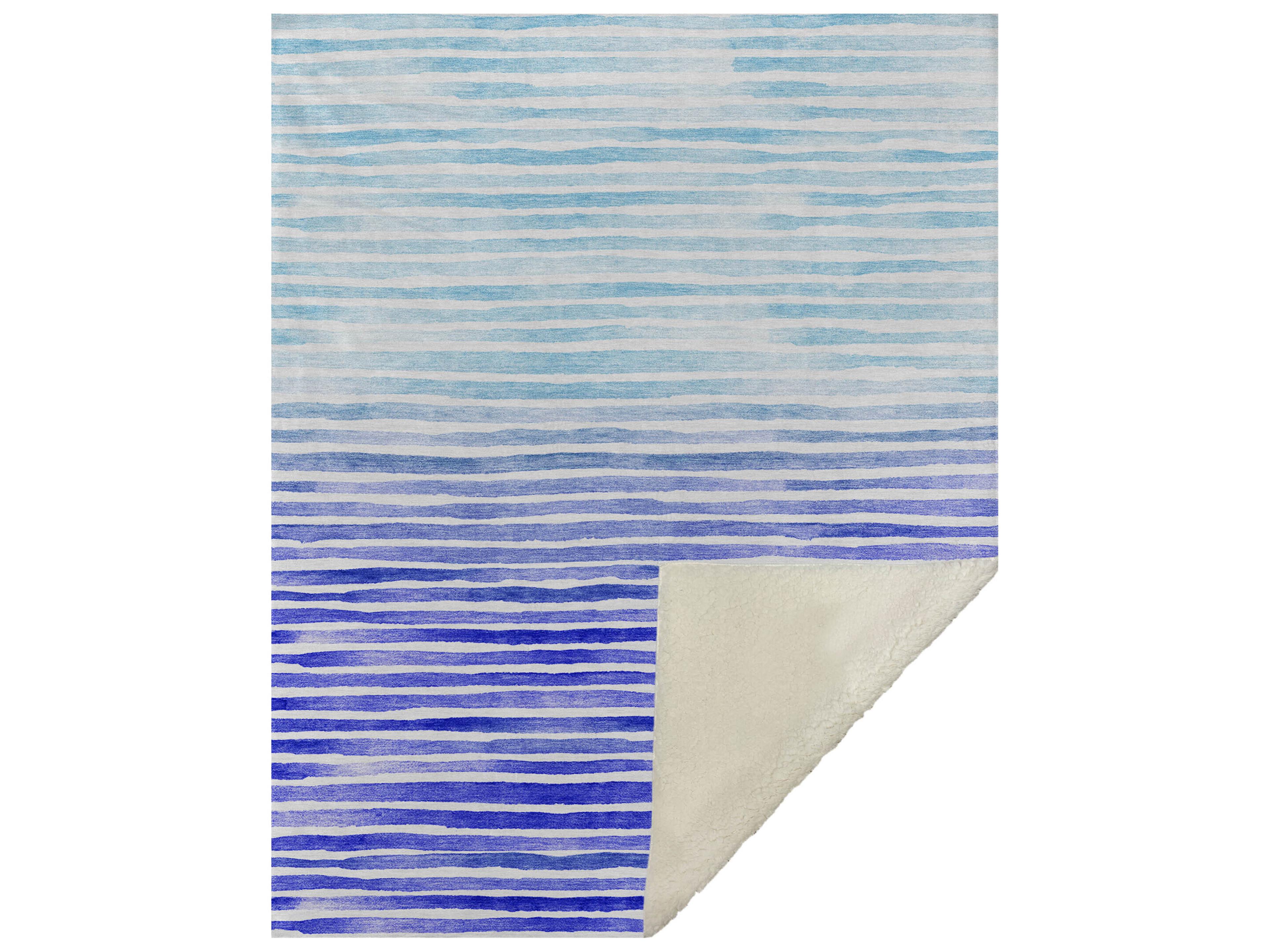 Sherpa Blue Polyester Throw