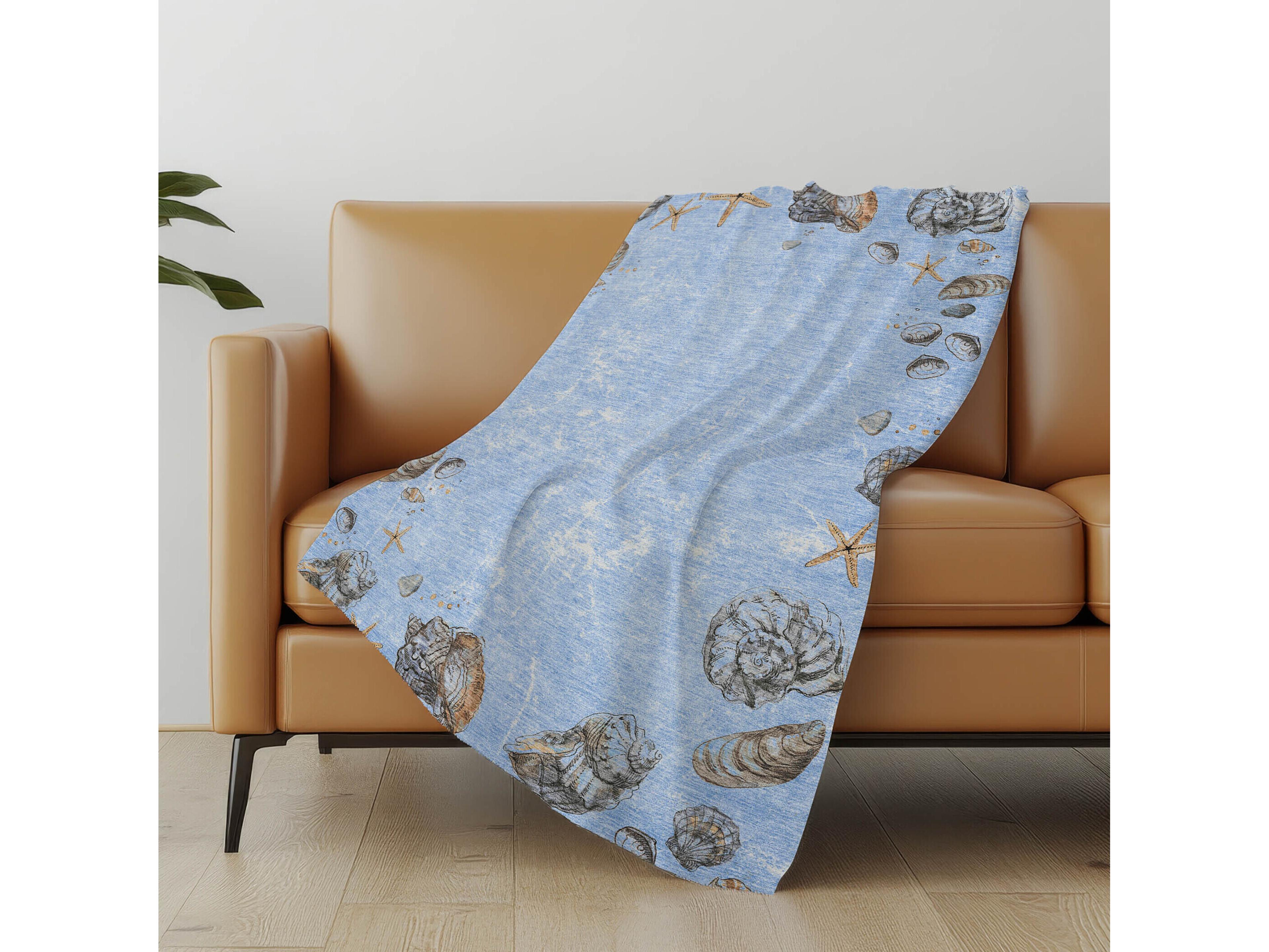 Dalyn Sherpa Blue Polyester Throw