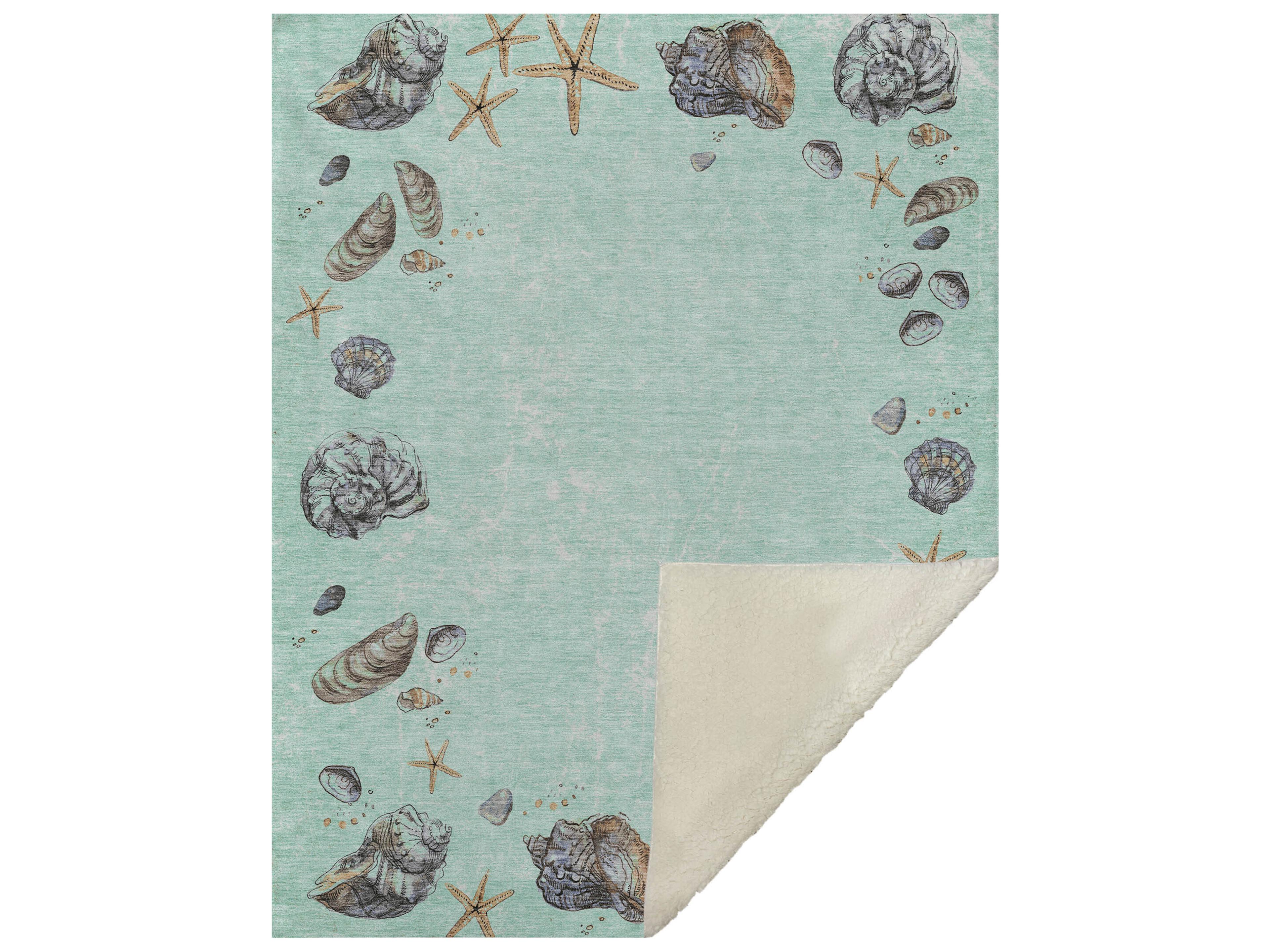 Sherpa Green Polyester Throw