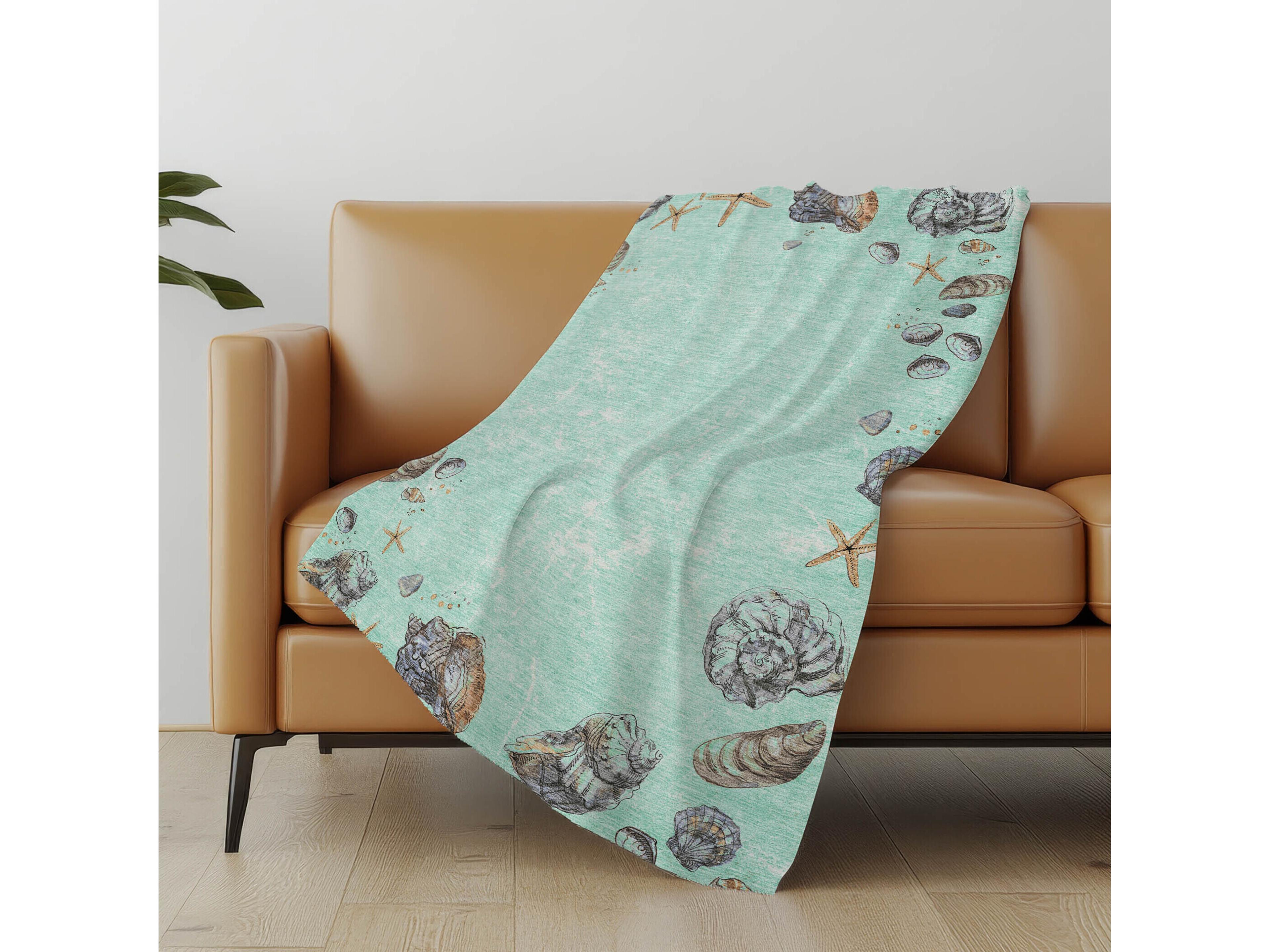 Dalyn Sherpa Green Polyester Throw