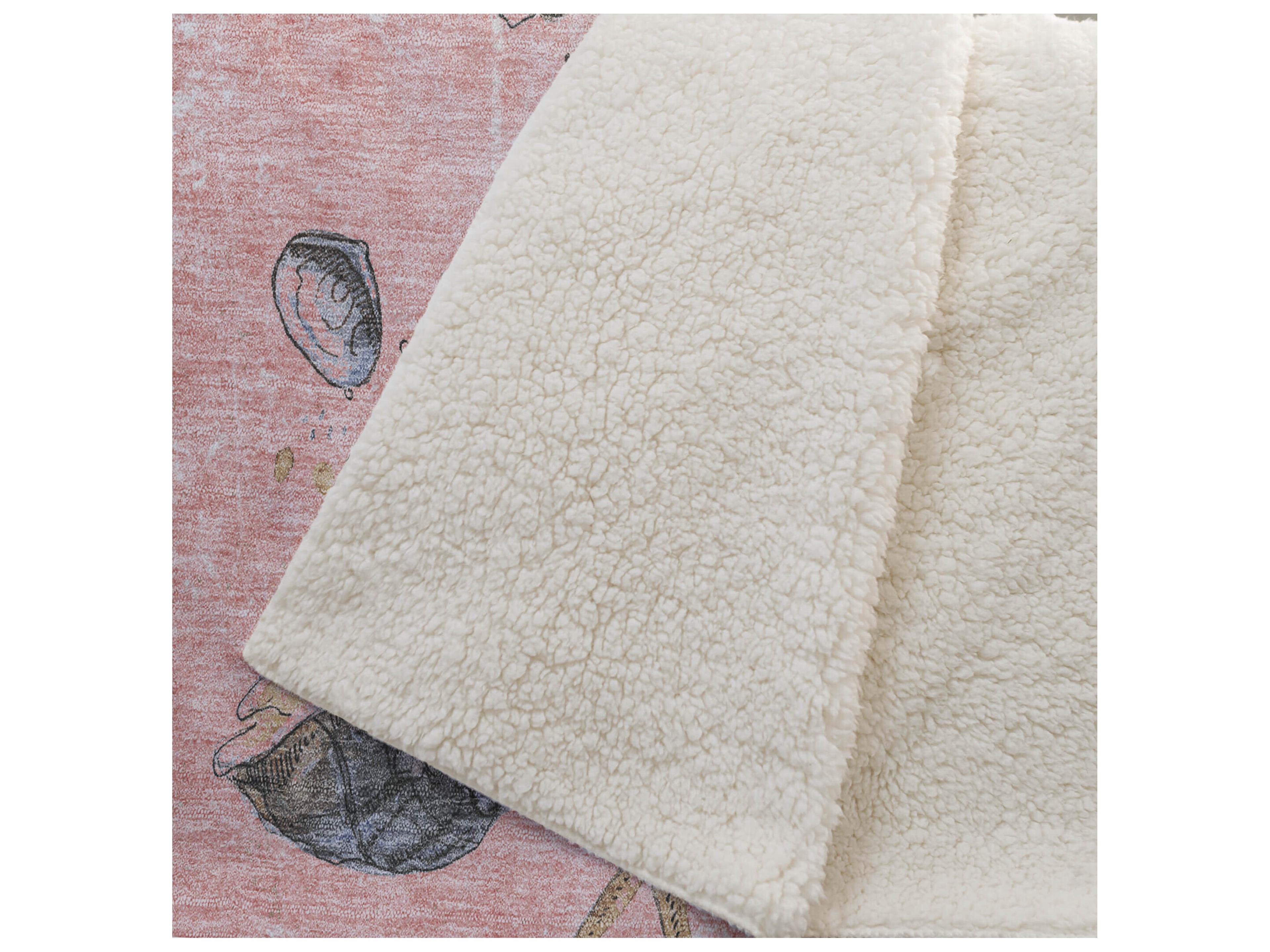 Dalyn Sherpa Pink Polyester Throw