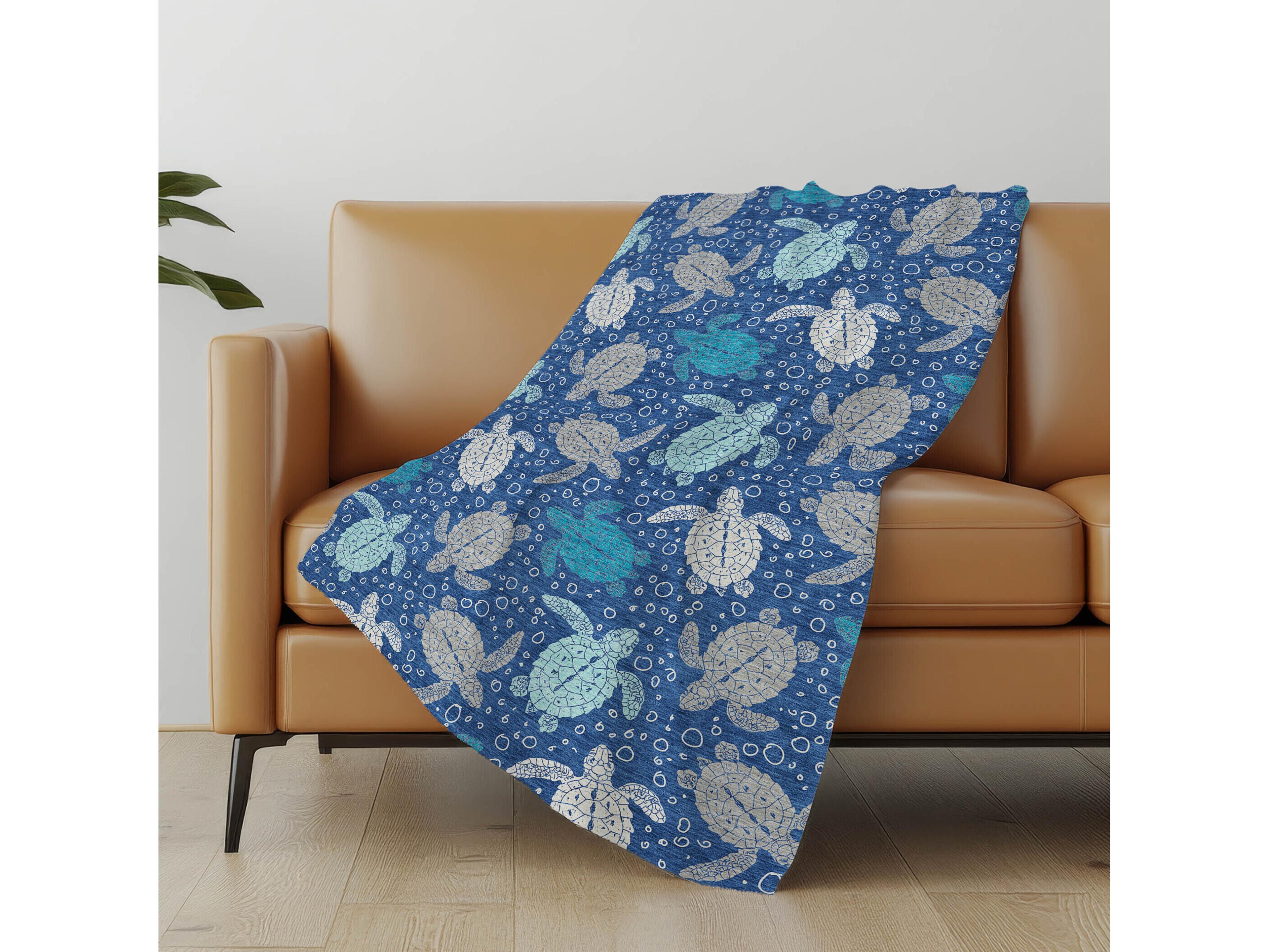 Dalyn Sherpa Blue Polyester Throw