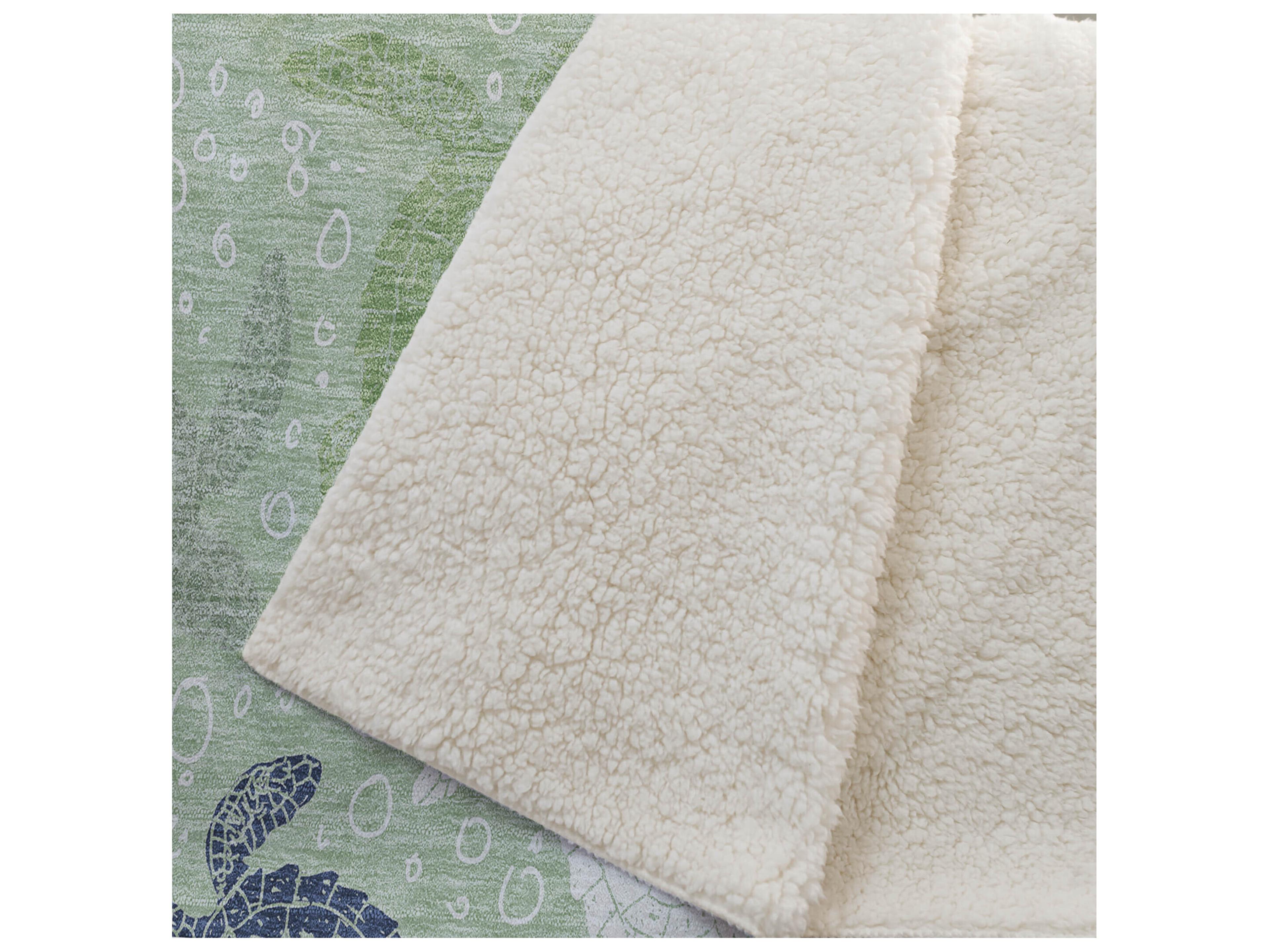 Dalyn Sherpa Green Polyester Throw