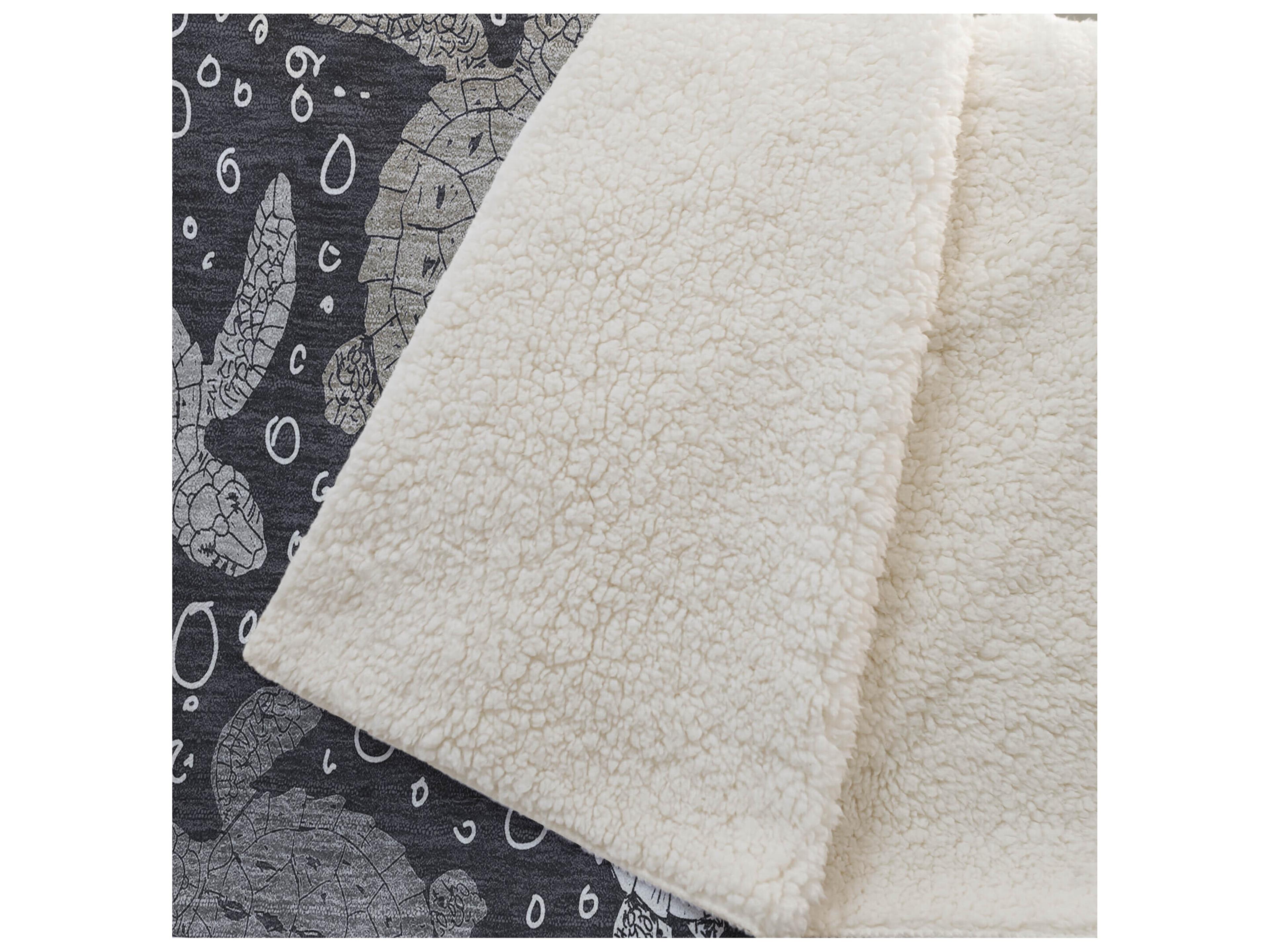 Dalyn Sherpa Black Polyester Throw