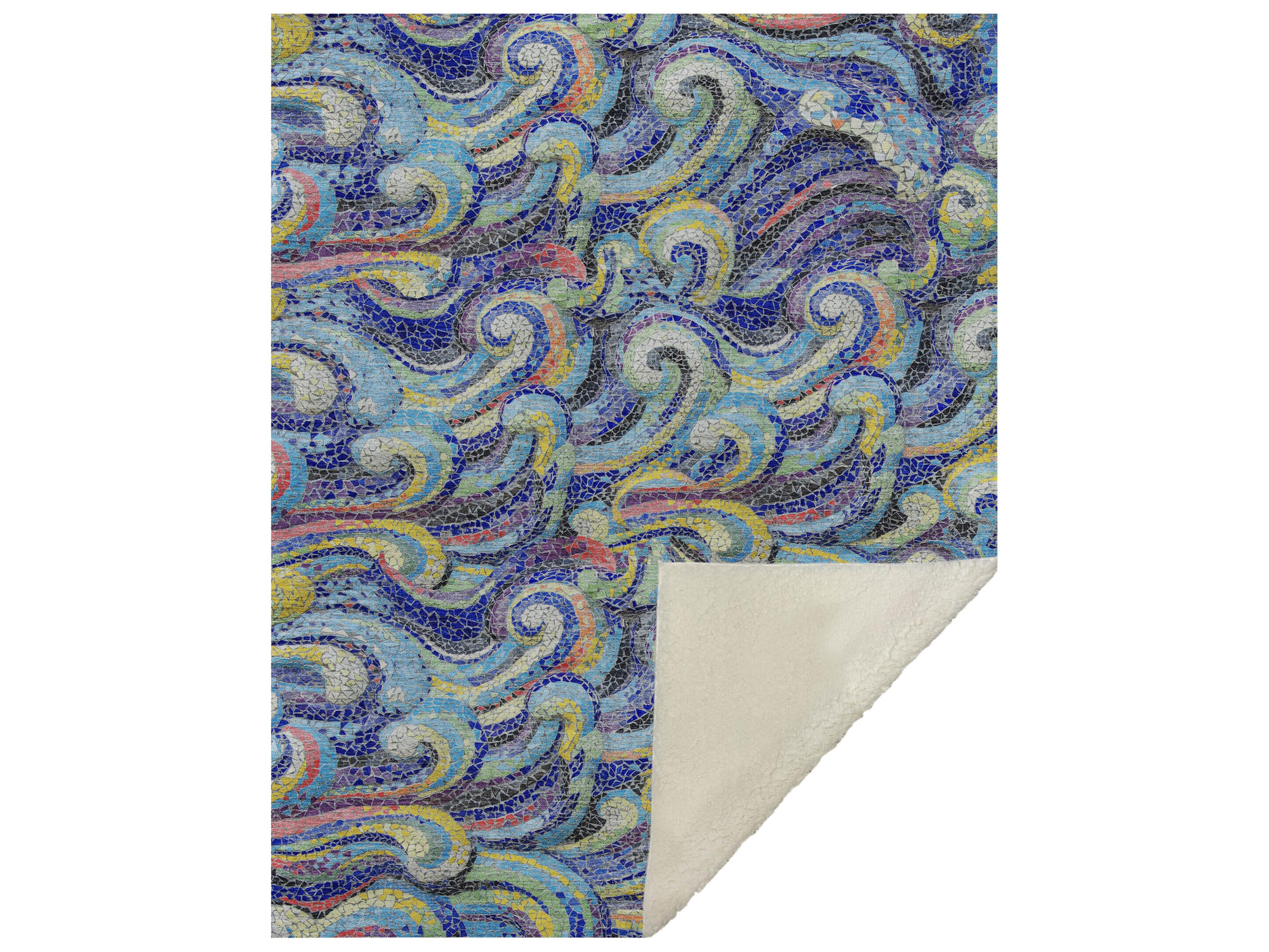 Sherpa Blue Polyester Throw