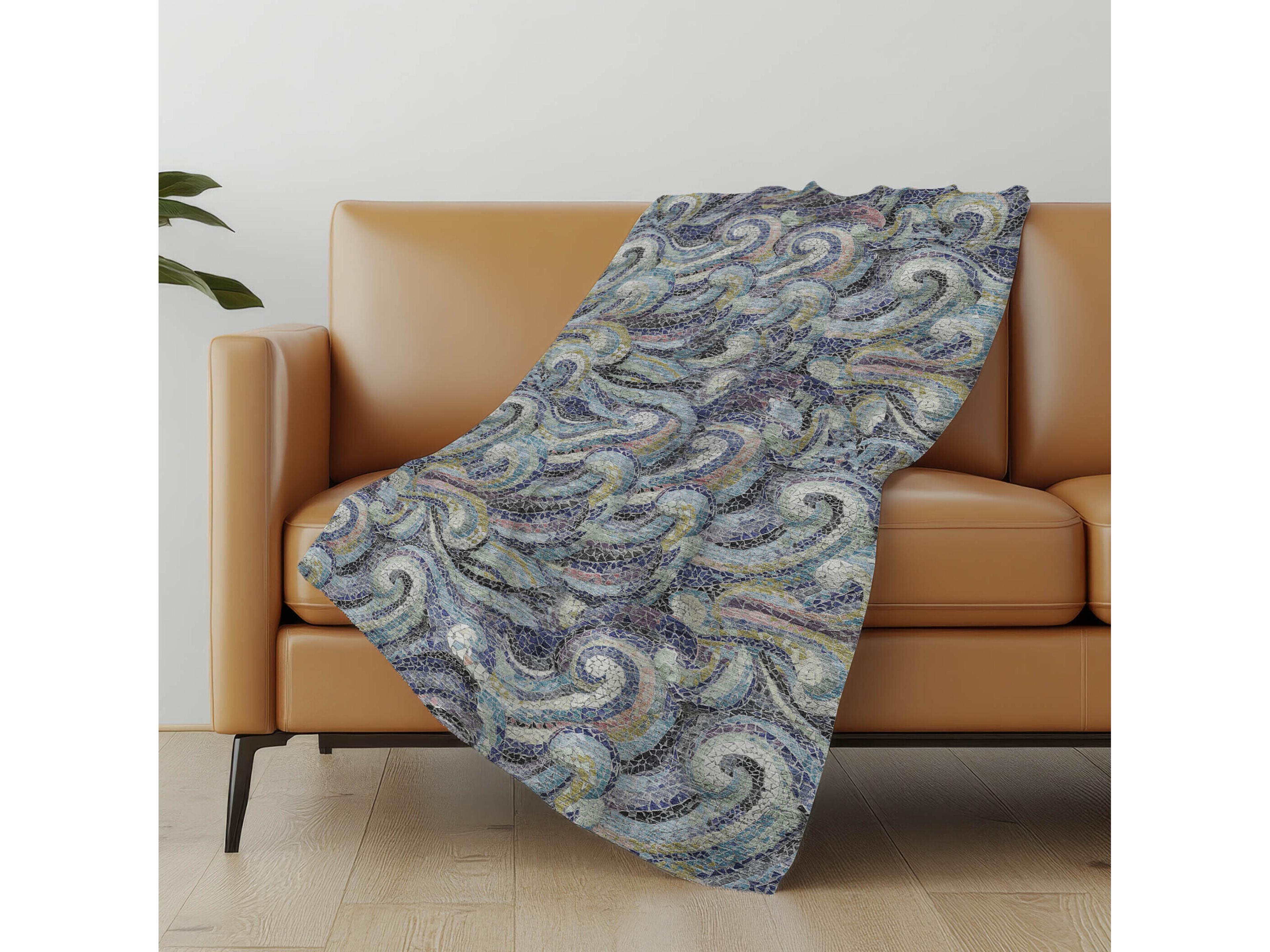 Dalyn Sherpa Navy Polyester Throw