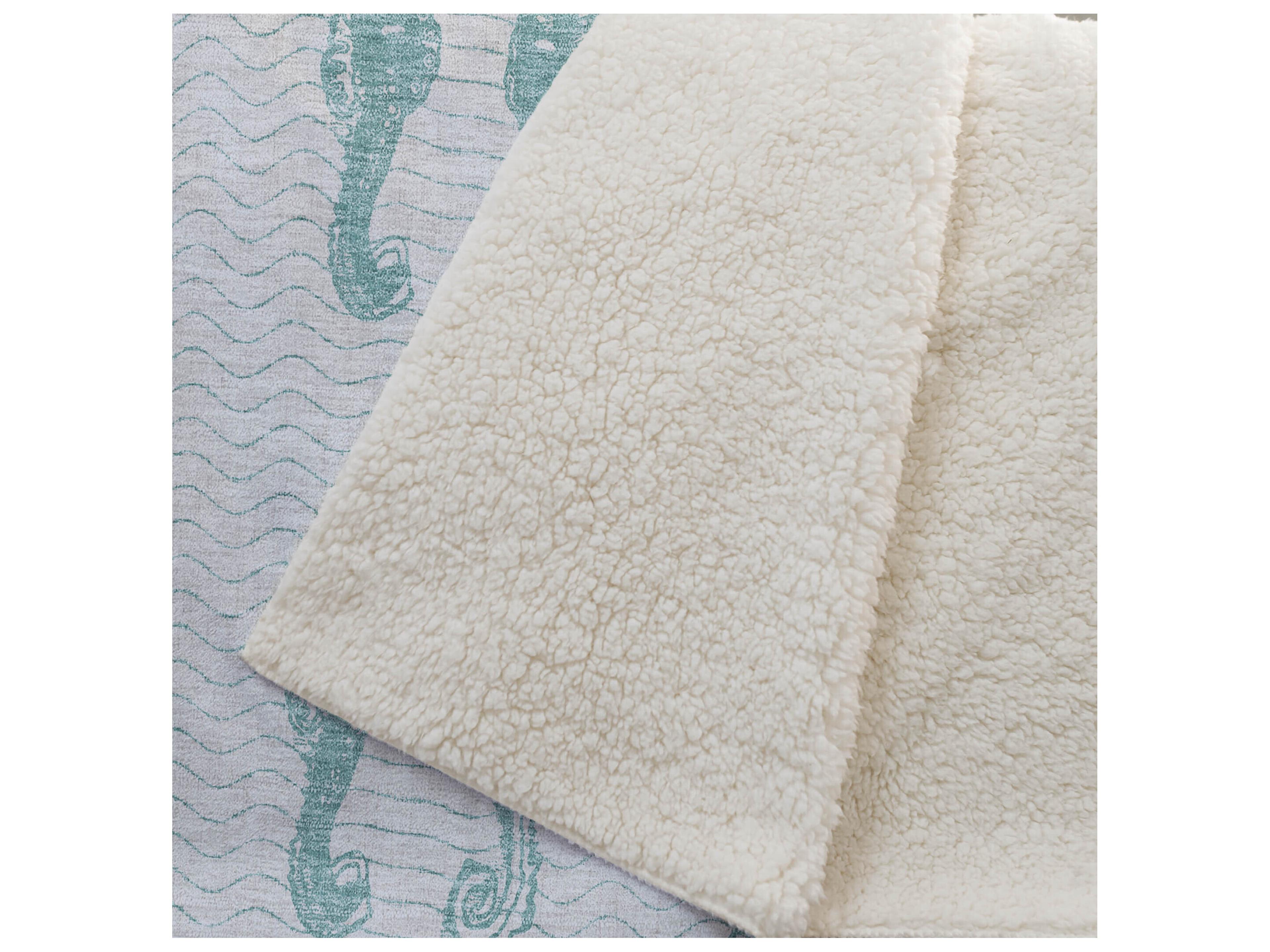 Dalyn Sherpa Teal Polyester Throw