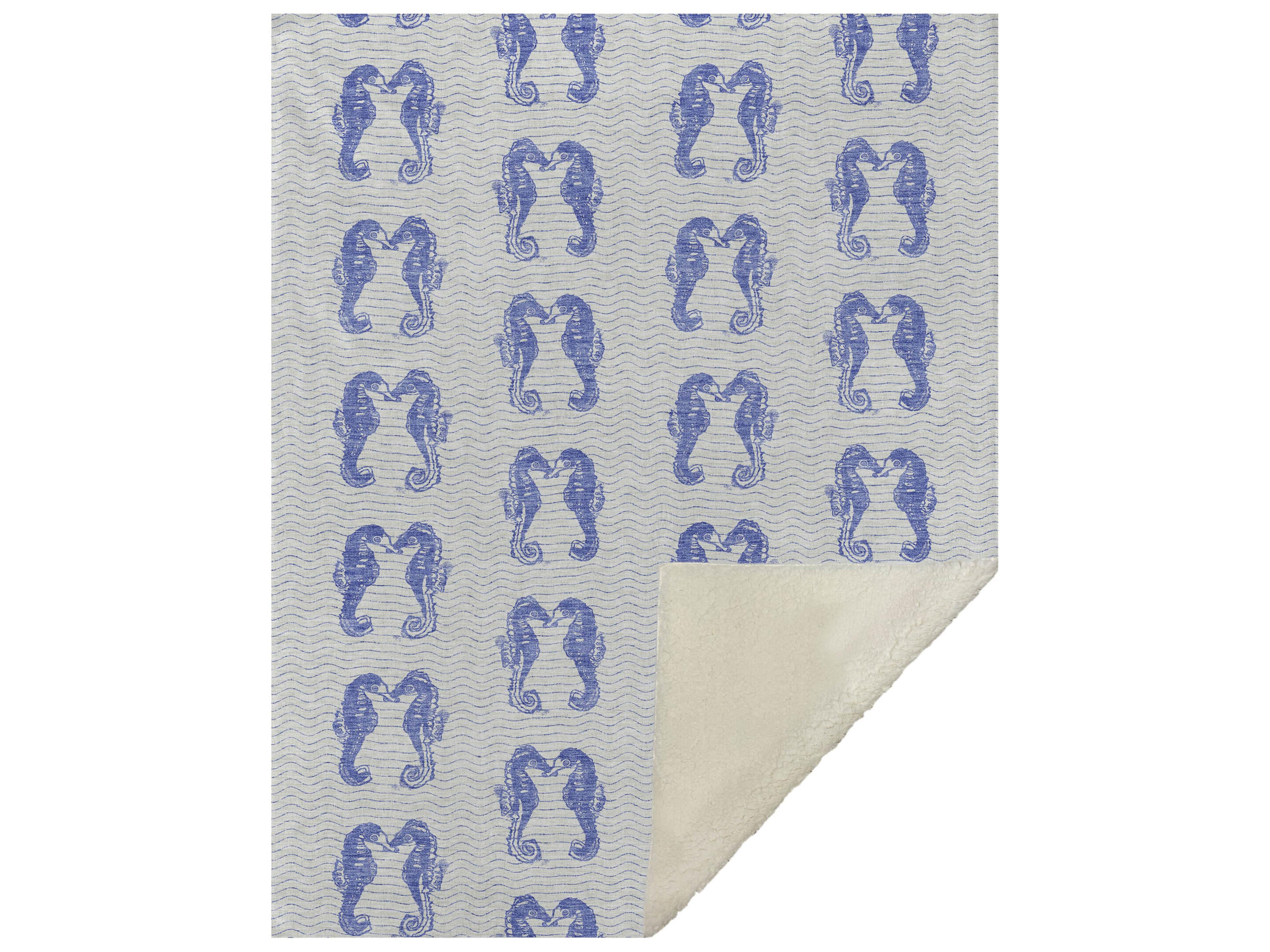 Sherpa Navy Polyester Throw