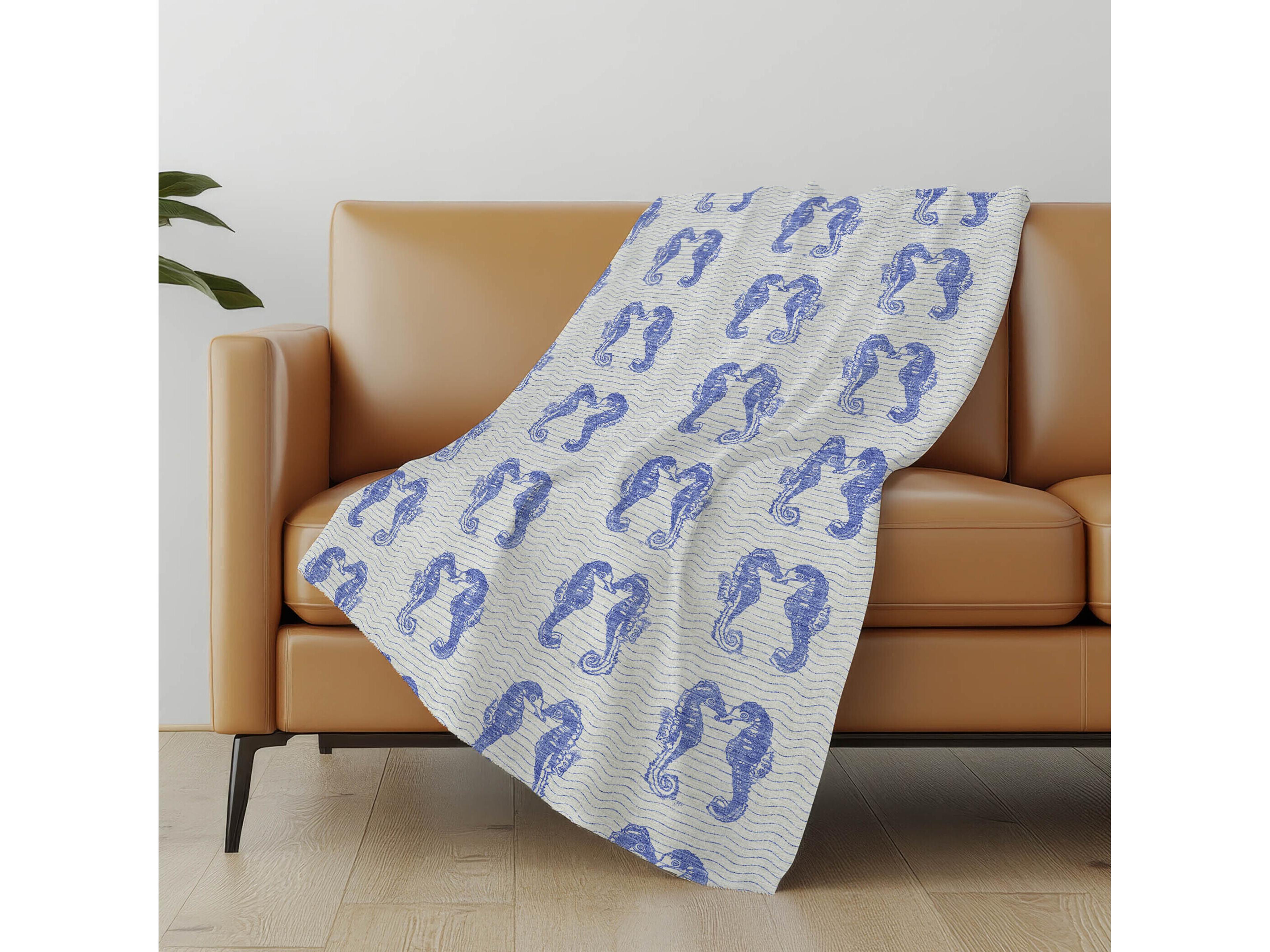 Dalyn Sherpa Navy Polyester Throw