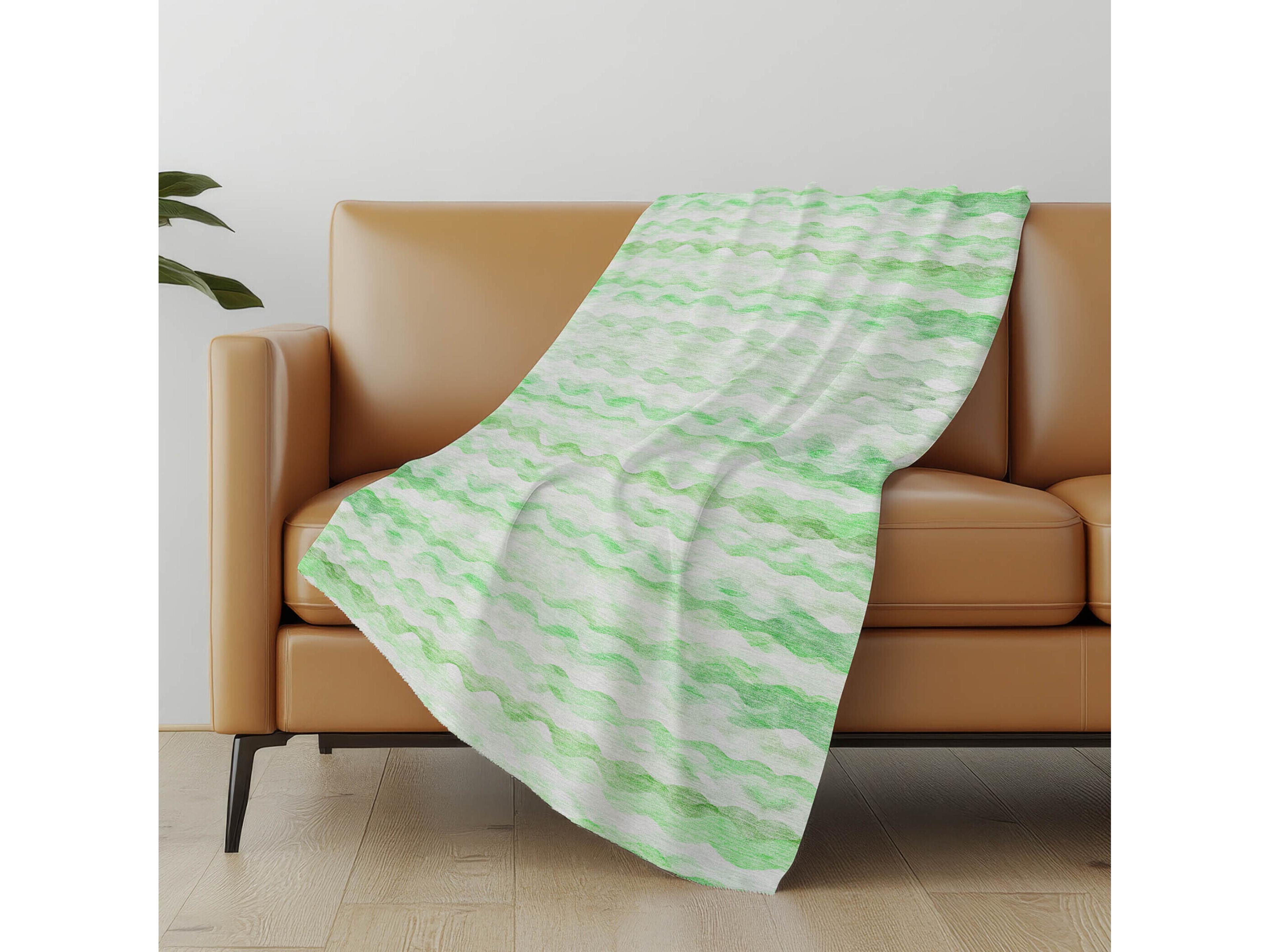 Dalyn Sherpa Green Polyester Throw