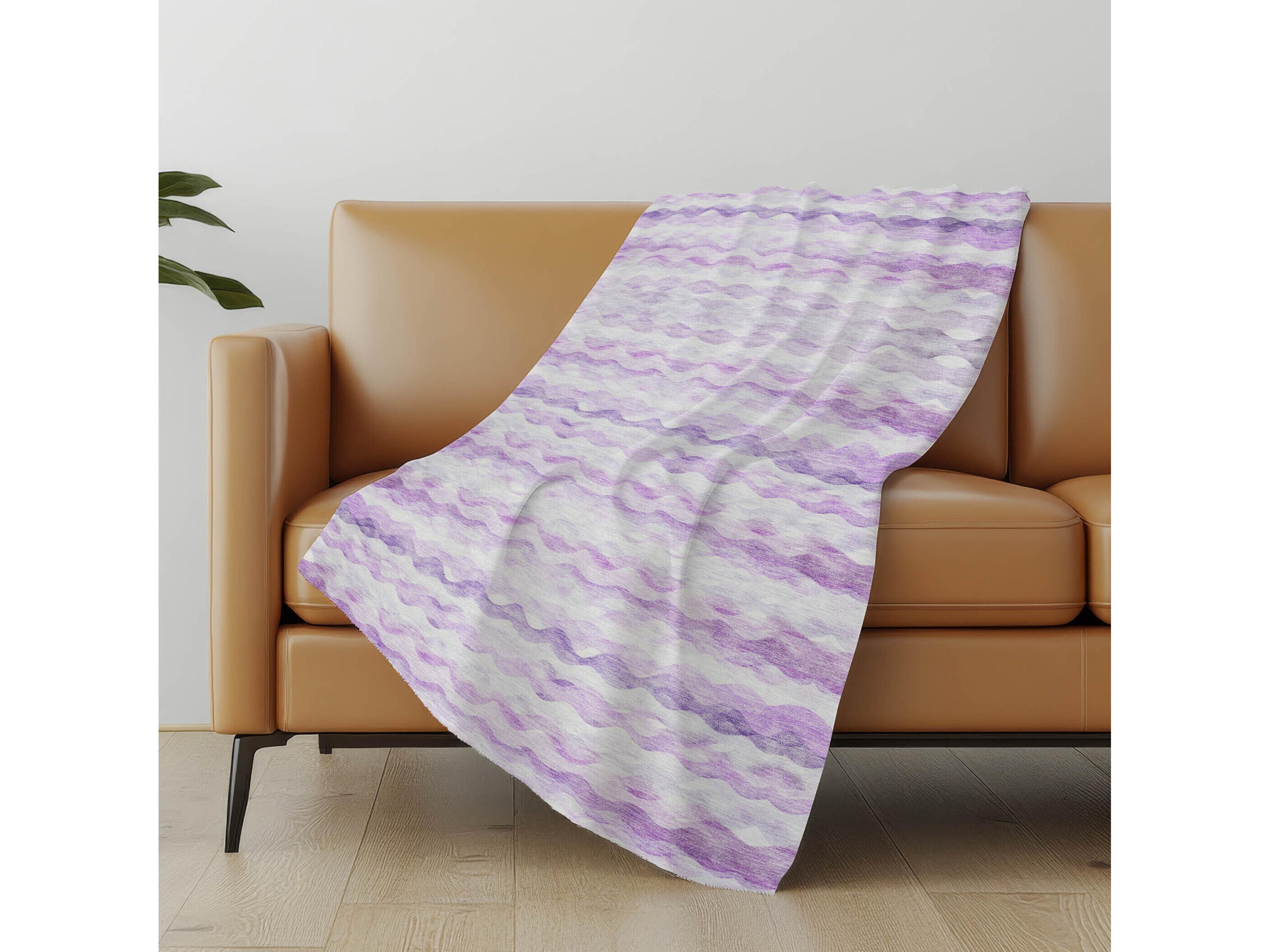 Dalyn Sherpa Purple Polyester Throw