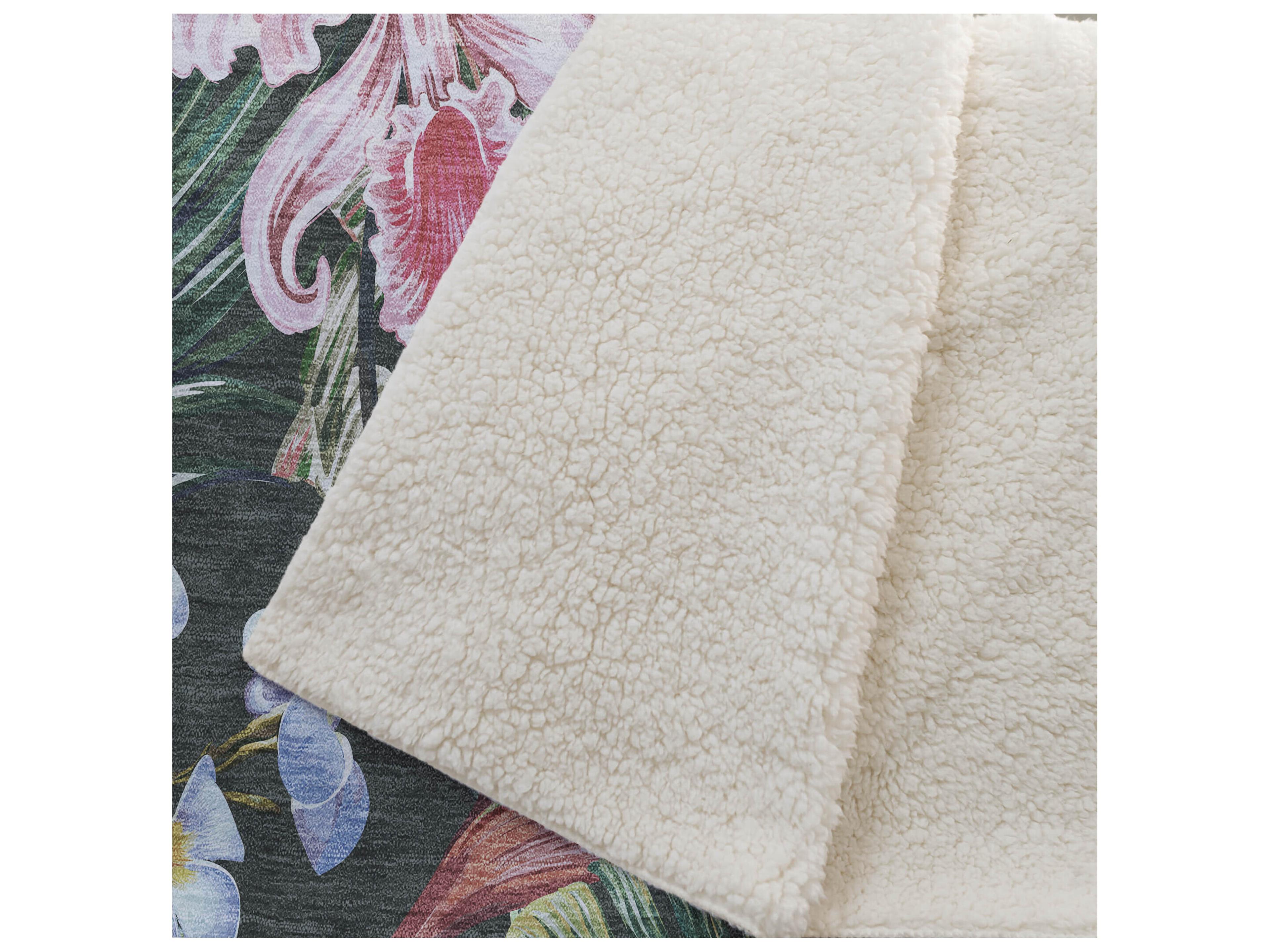 Dalyn Sherpa Black Polyester Throw