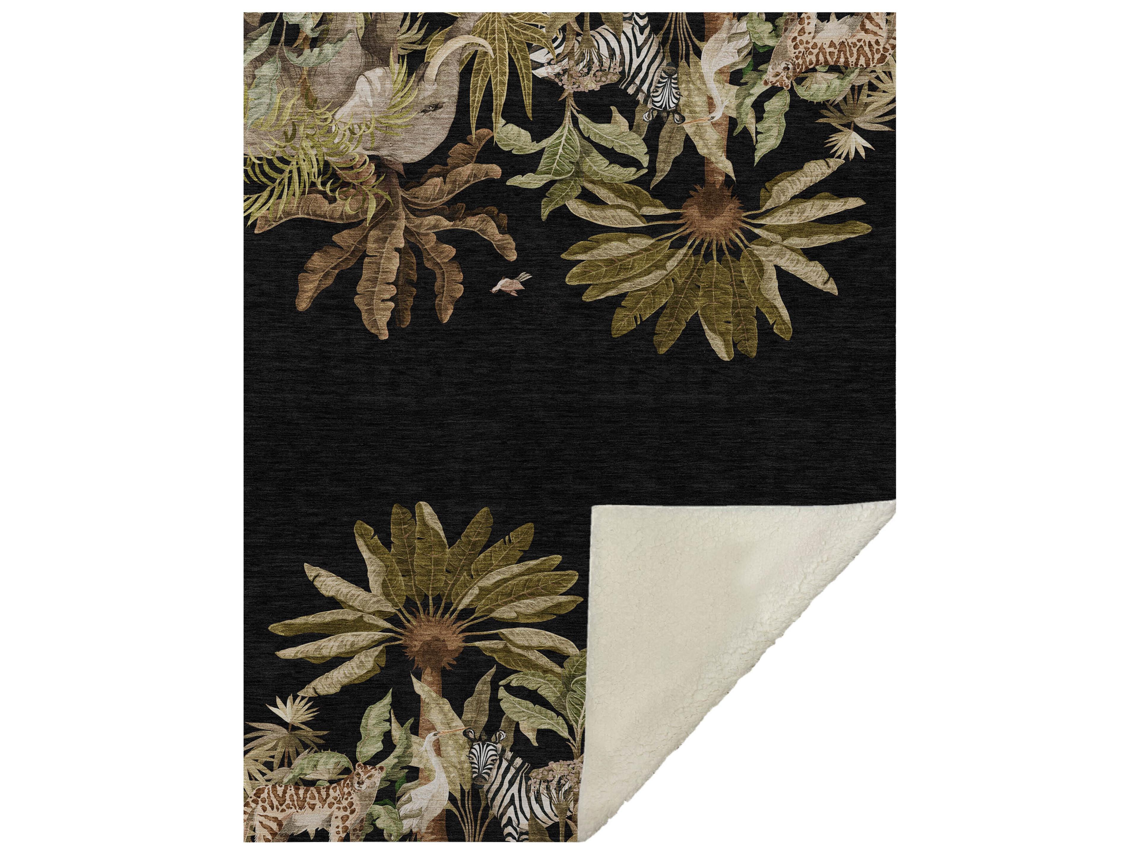 Dalyn Sherpa Black Polyester Throw