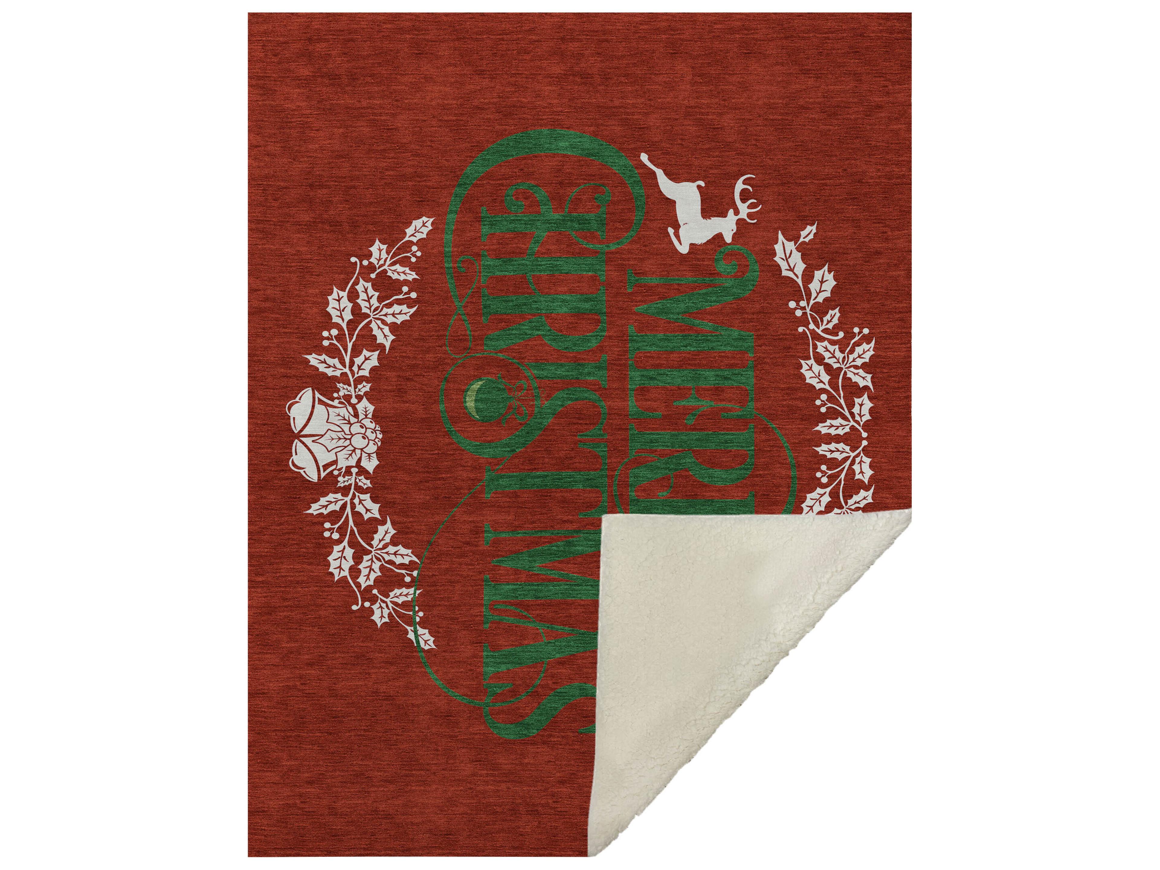 Dalyn Sherpa Red Polyester Throw