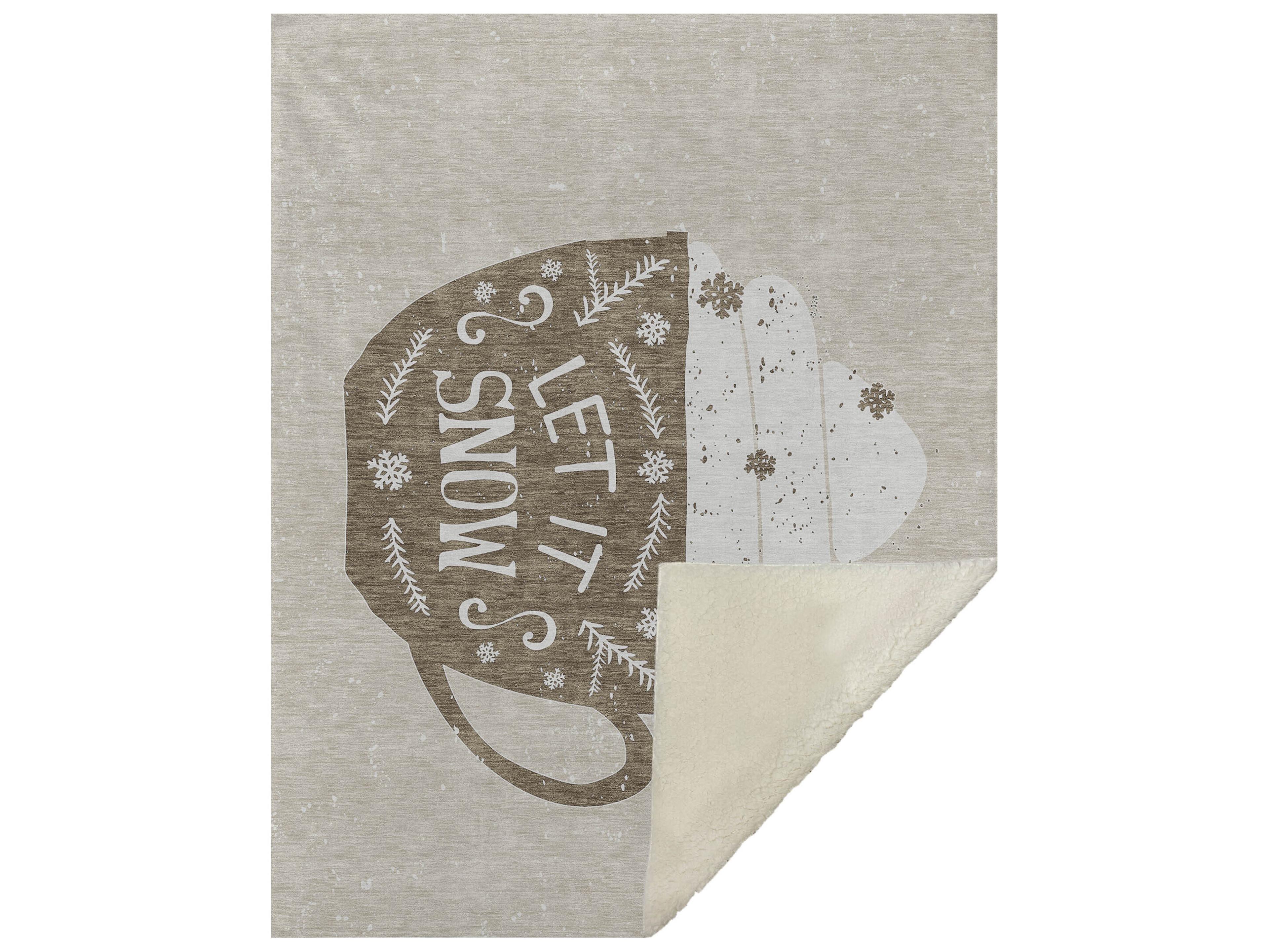 Dalyn Sherpa Beige Polyester Throw