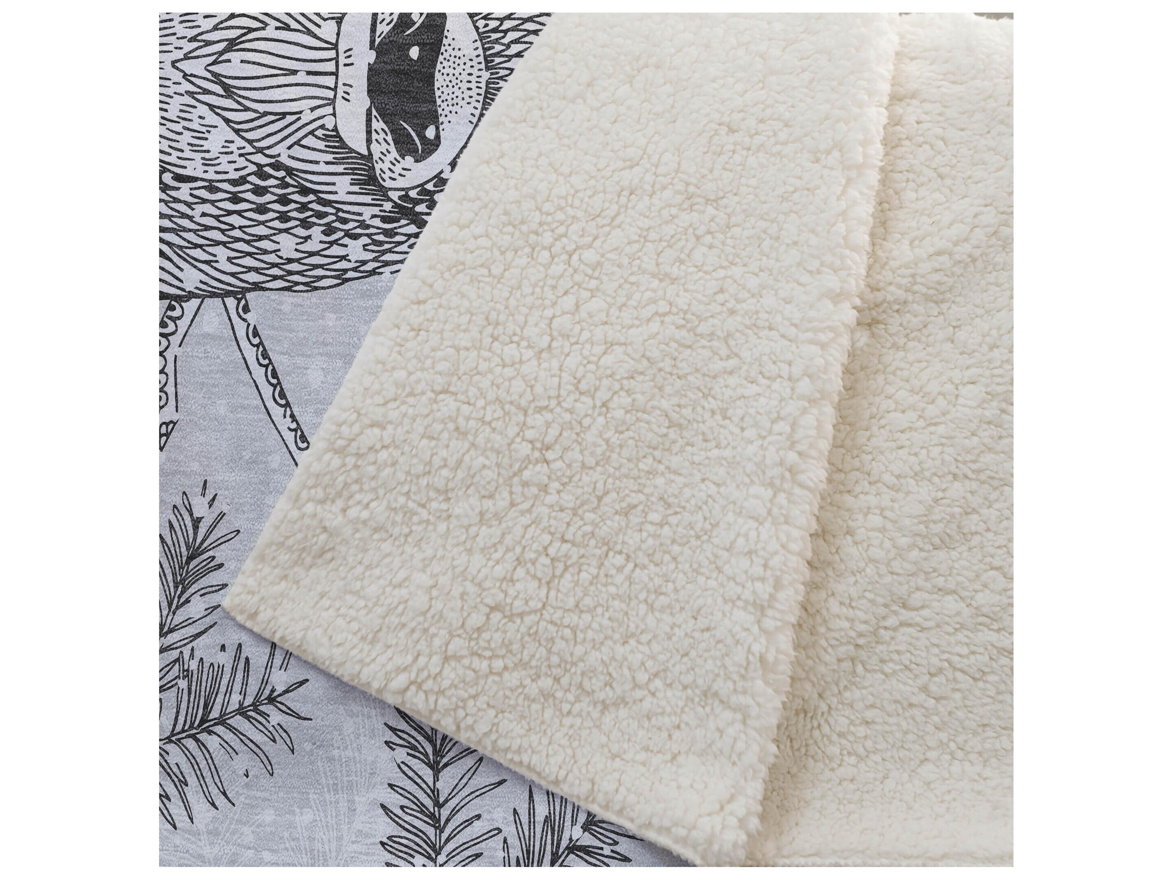 Dalyn Sherpa Gray Polyester Throw