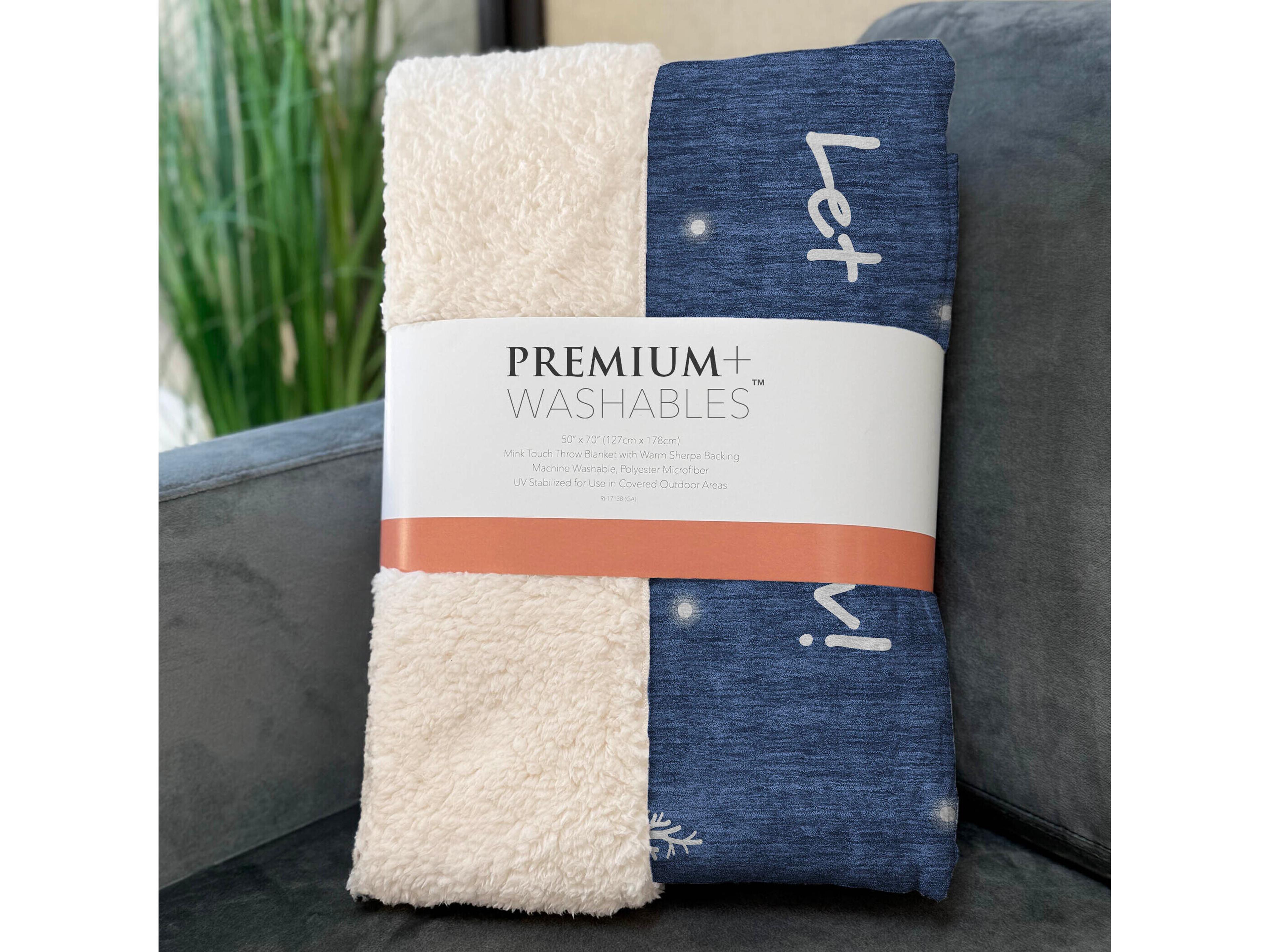 Dalyn Sherpa Blue Polyester Throw
