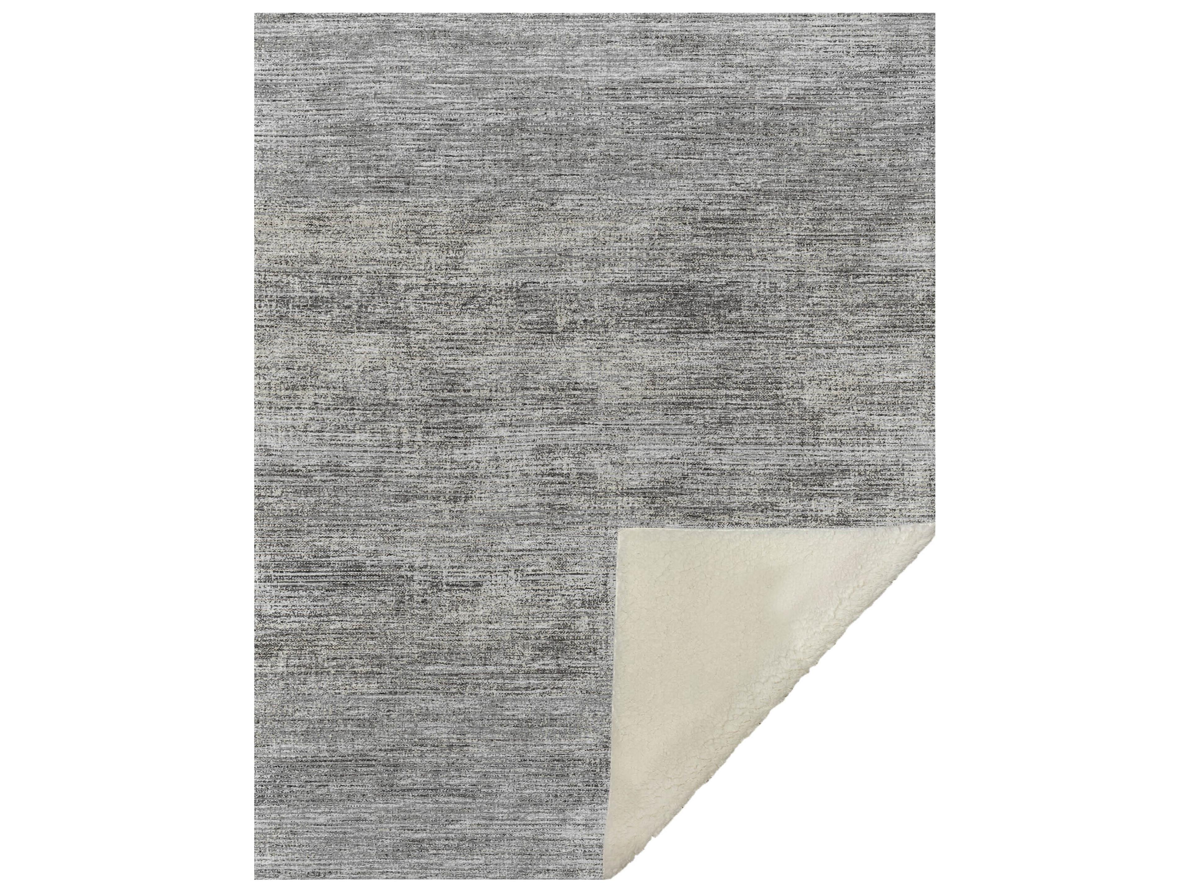 Sherpa Gray Polyester Throw