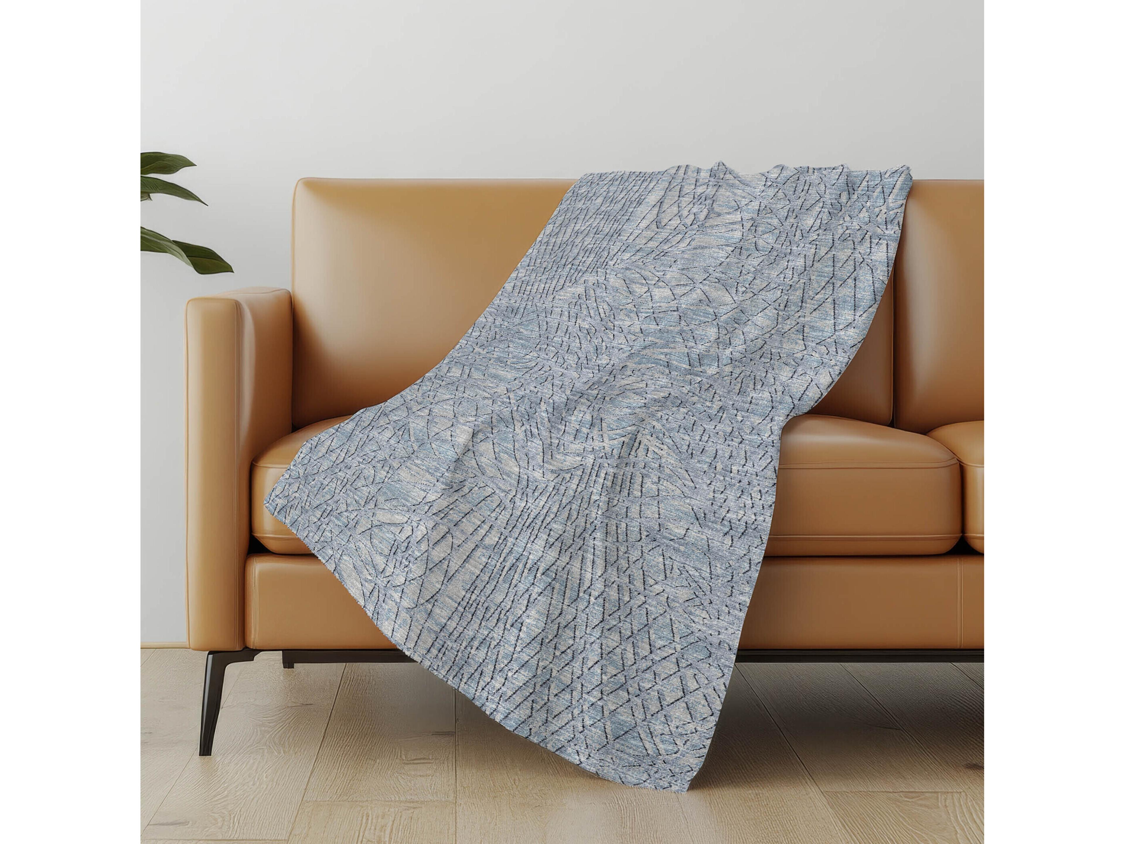 Dalyn Sherpa Blue Polyester Throw